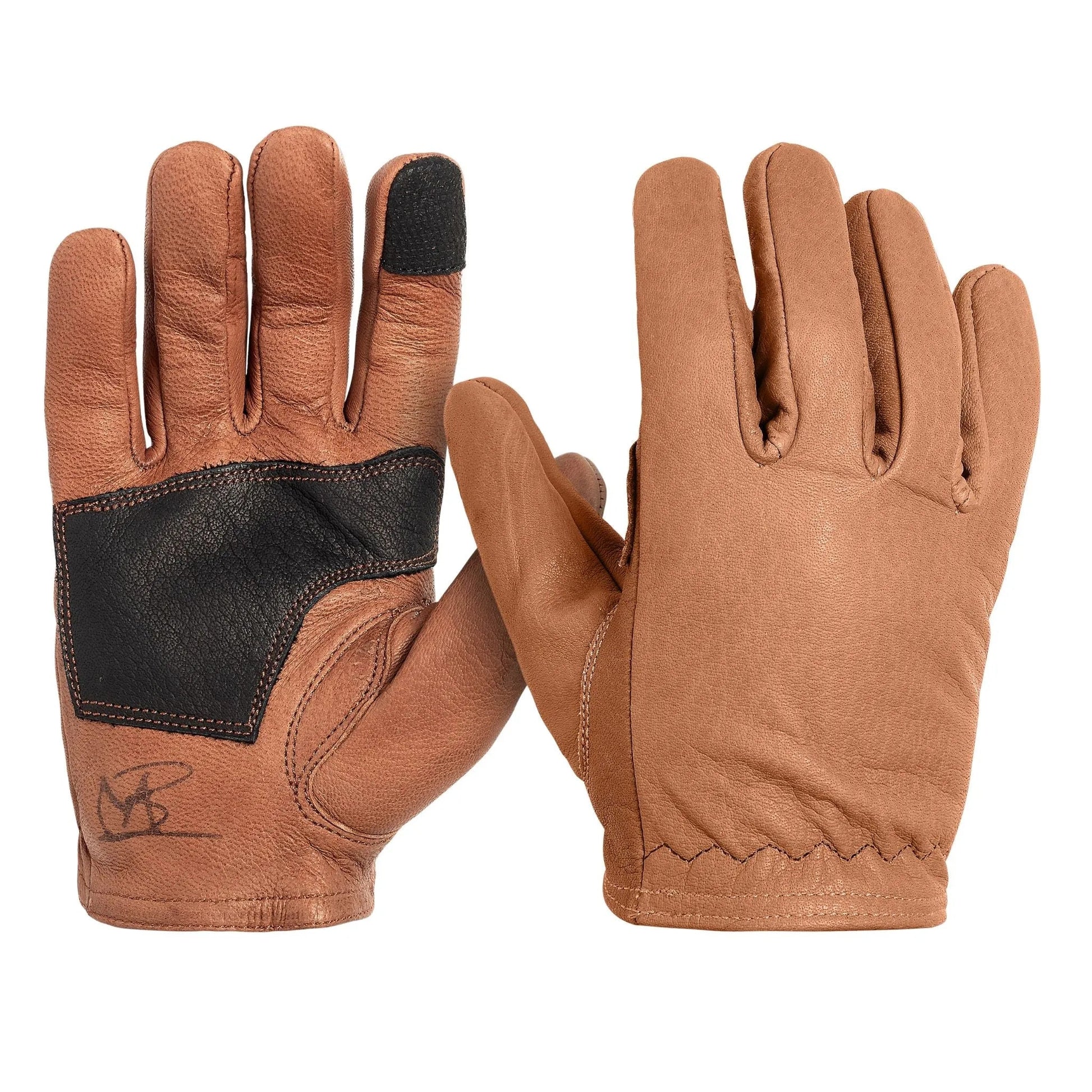Deerskin Leather Glove: Signature Ranching: Brown/Black - Paranoid Ranch