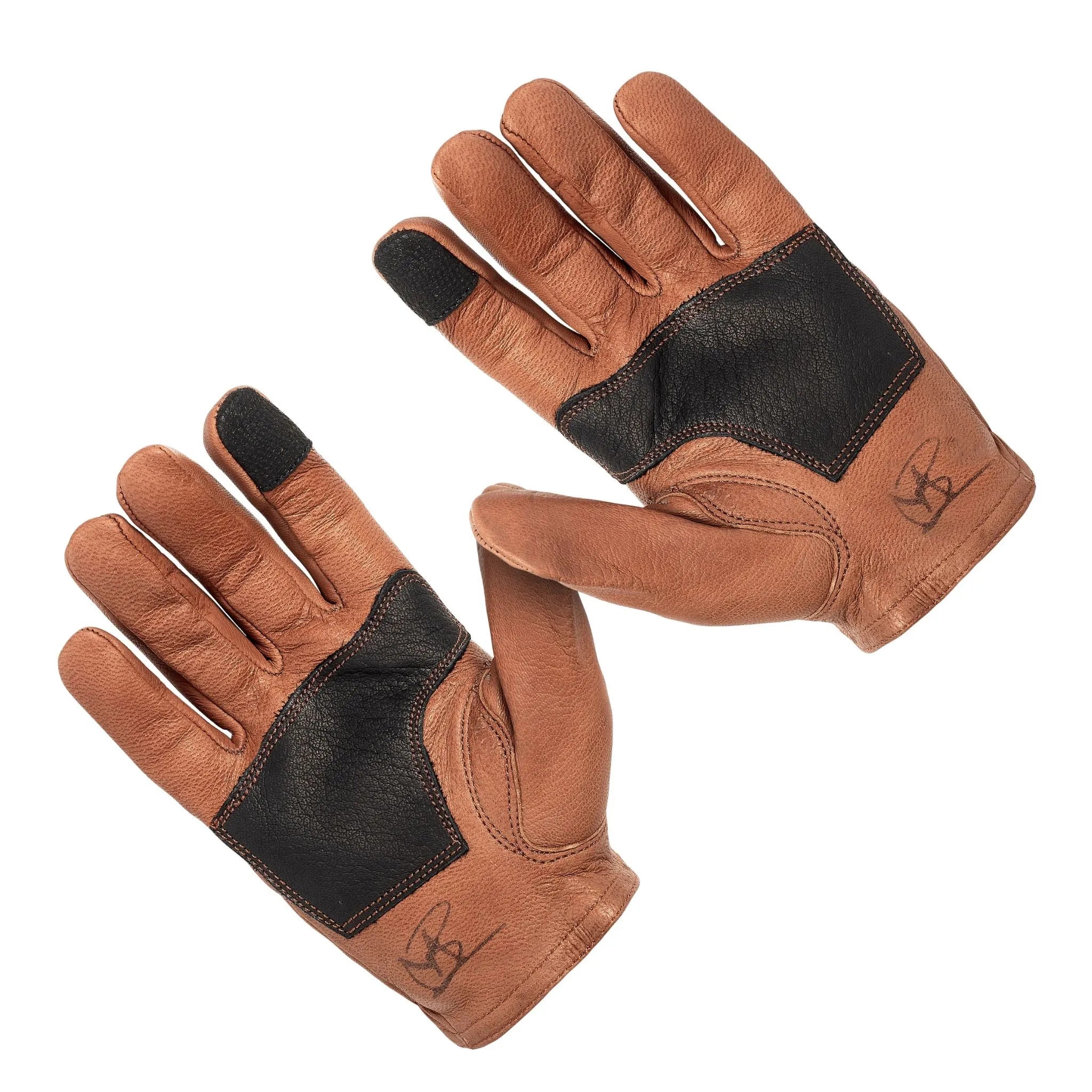 Deerskin Leather Glove: Signature Ranching: Brown/Black - Paranoid Ranch