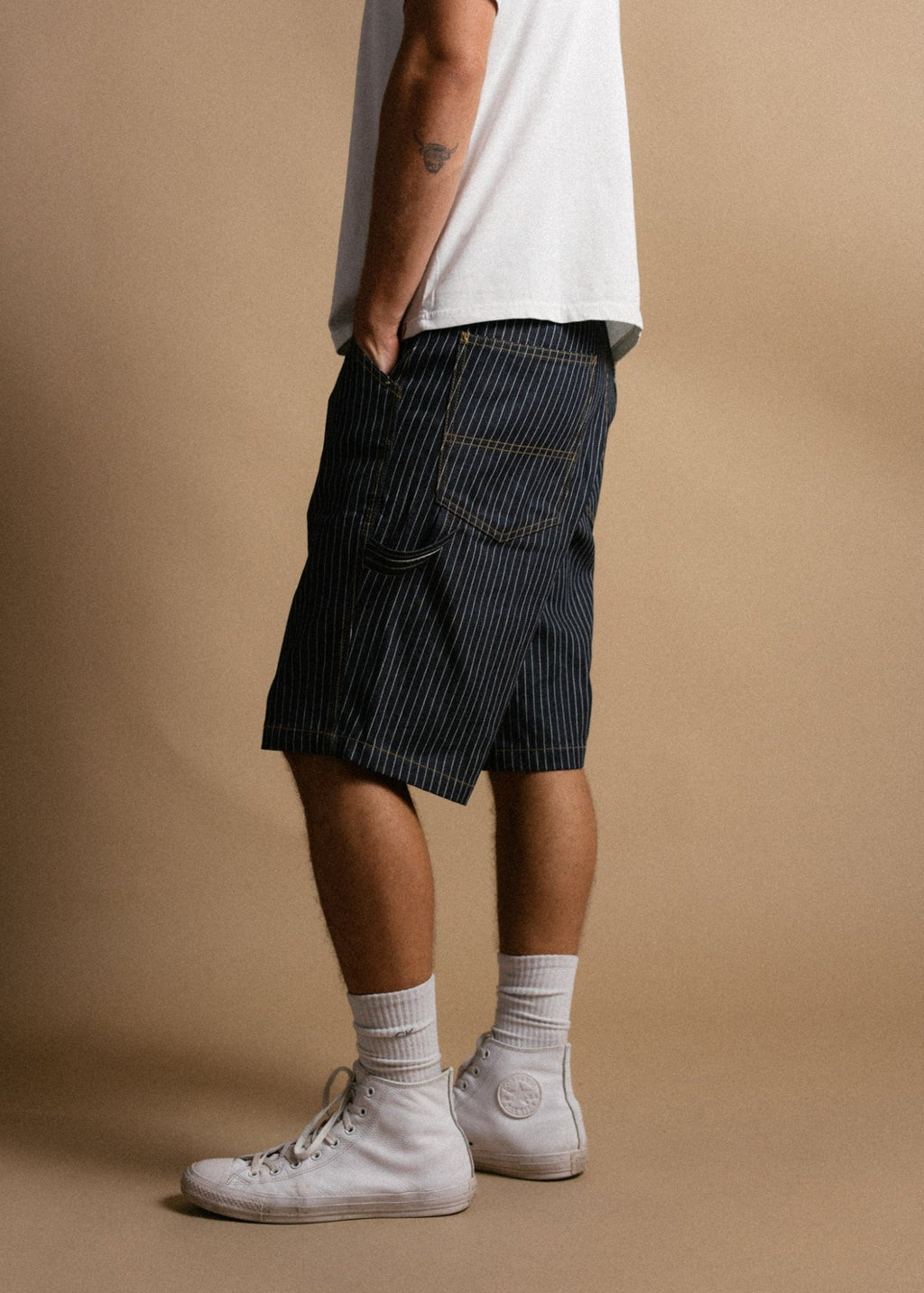 Dennis Striped Denim Short - Paranoid Ranch