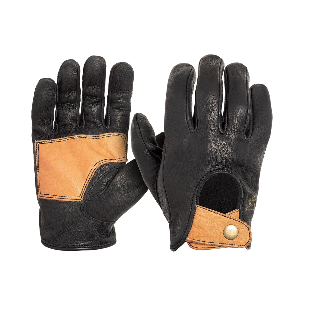 Dipped Leather Deer Glove: Lion Guard Driving Glove: Black/Brown - Paranoid Ranch