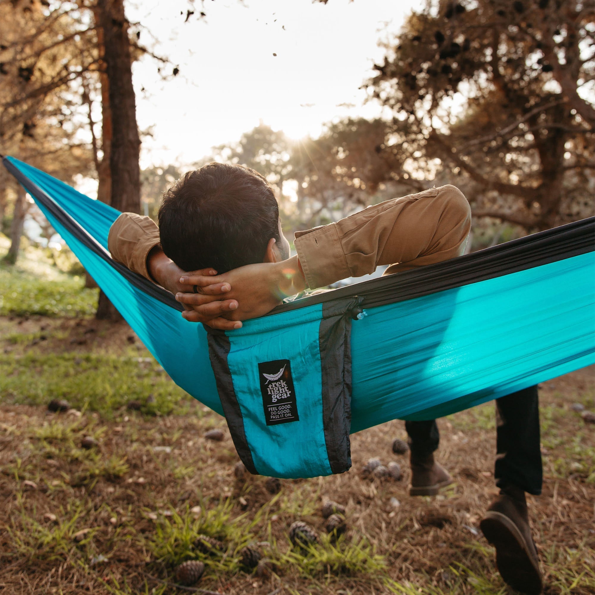 Double Hammock & Pro Hanging Straps (Aqua & Charcoal) - Paranoid Ranch