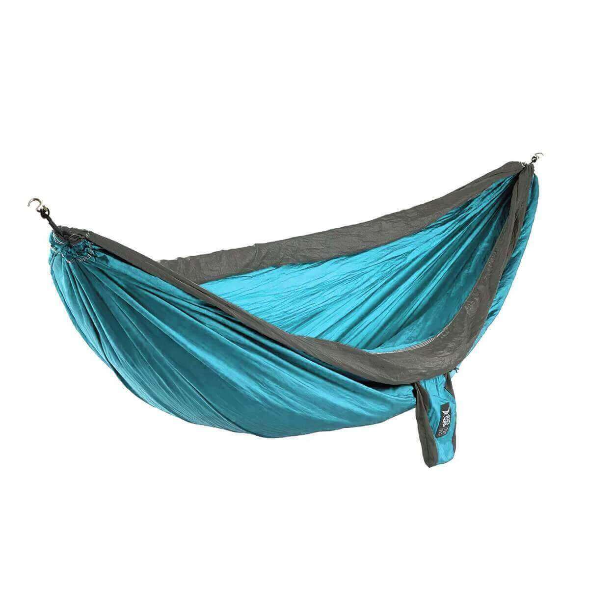 Double Hammock & Pro Hanging Straps (Aqua & Charcoal) - Paranoid Ranch