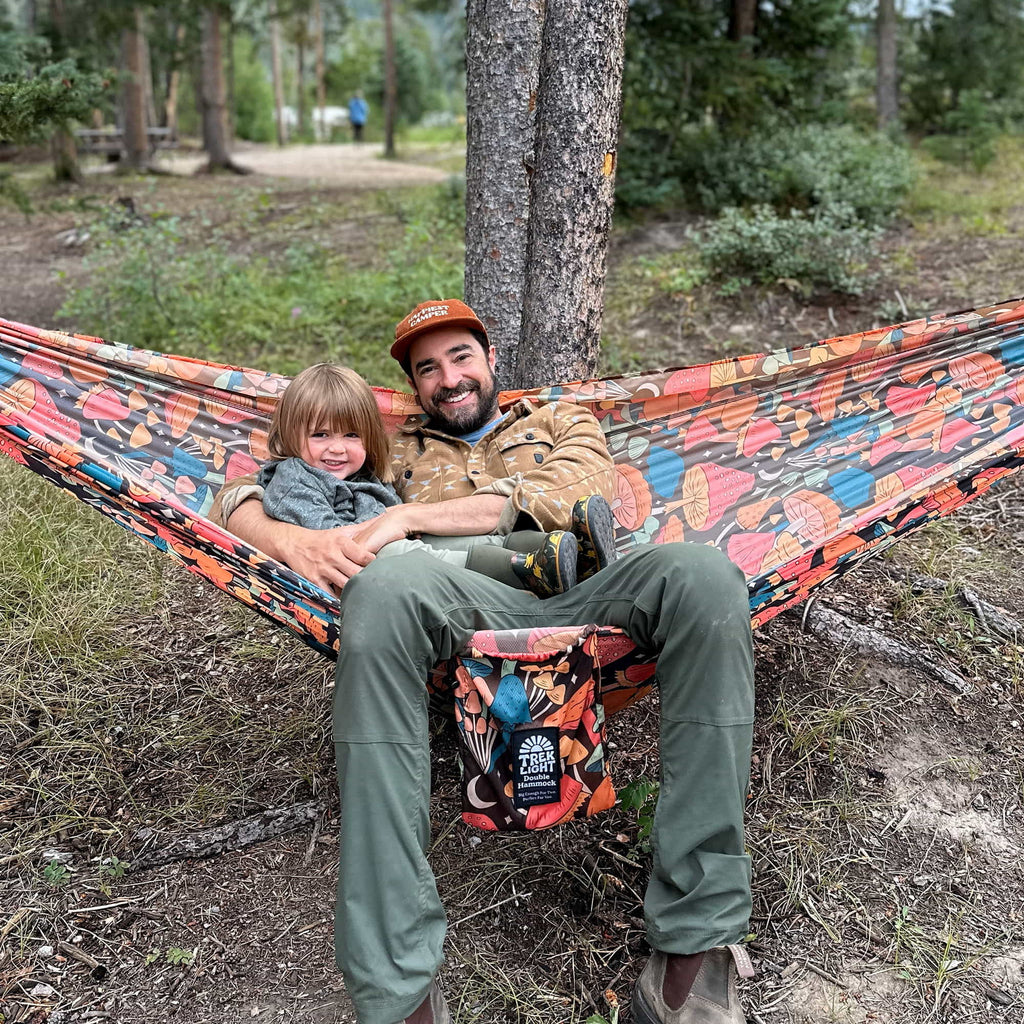Double Hammock & Pro Hanging Straps (Midnight Mushroom Print) - Paranoid Ranch