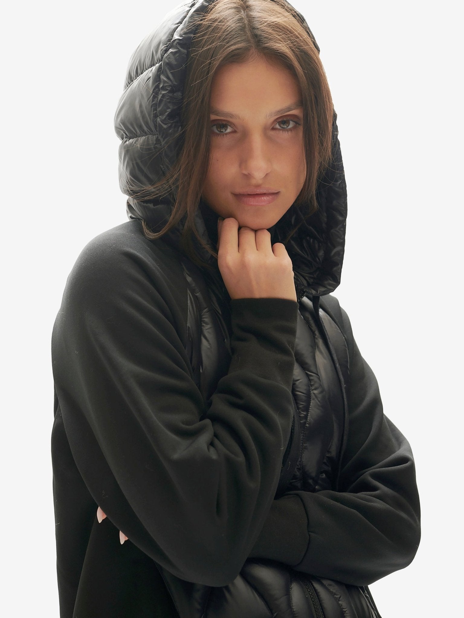 Down Zip Hoodie - Black - Paranoid Ranch