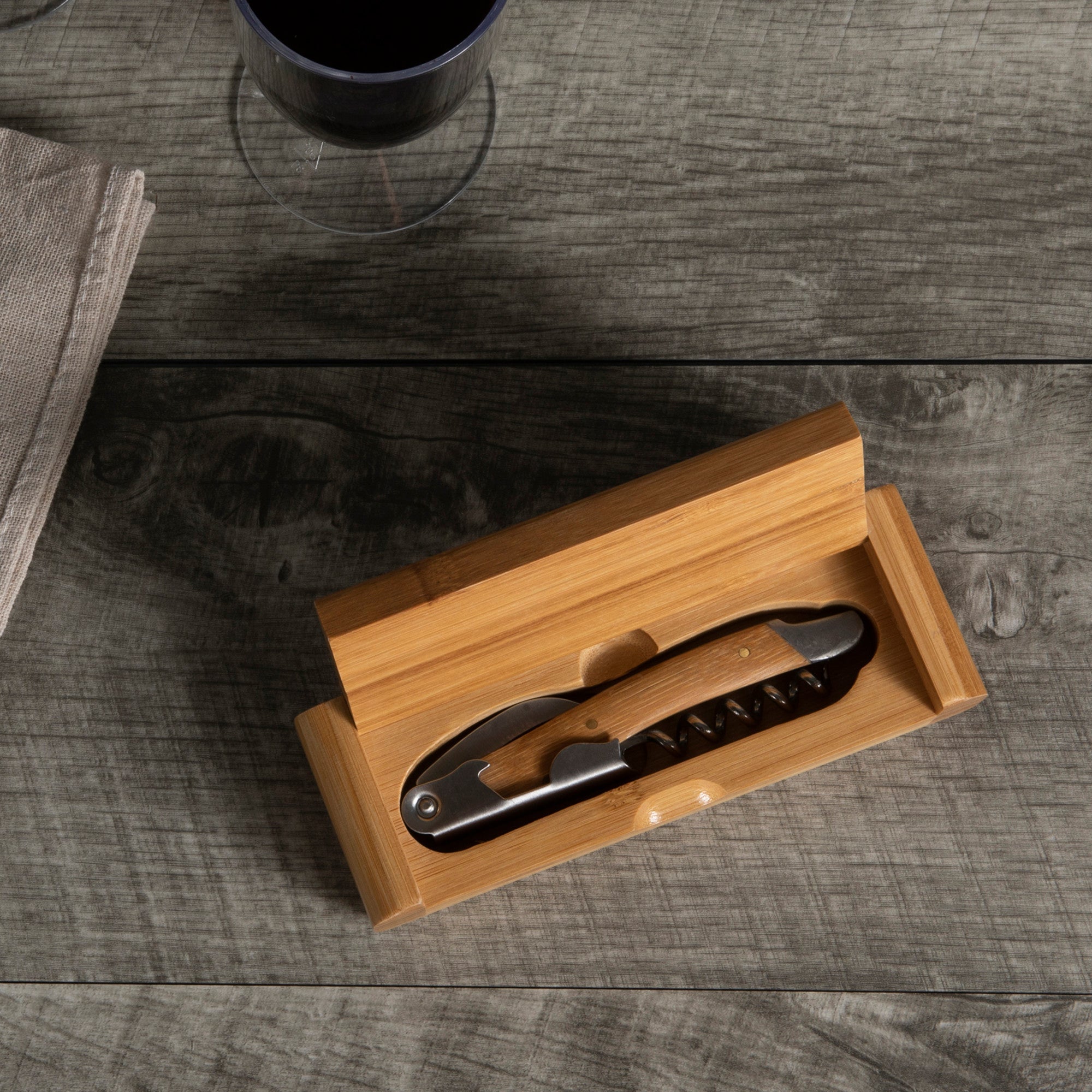 Elan Deluxe Corkscrew In Bamboo Box - Paranoid Ranch