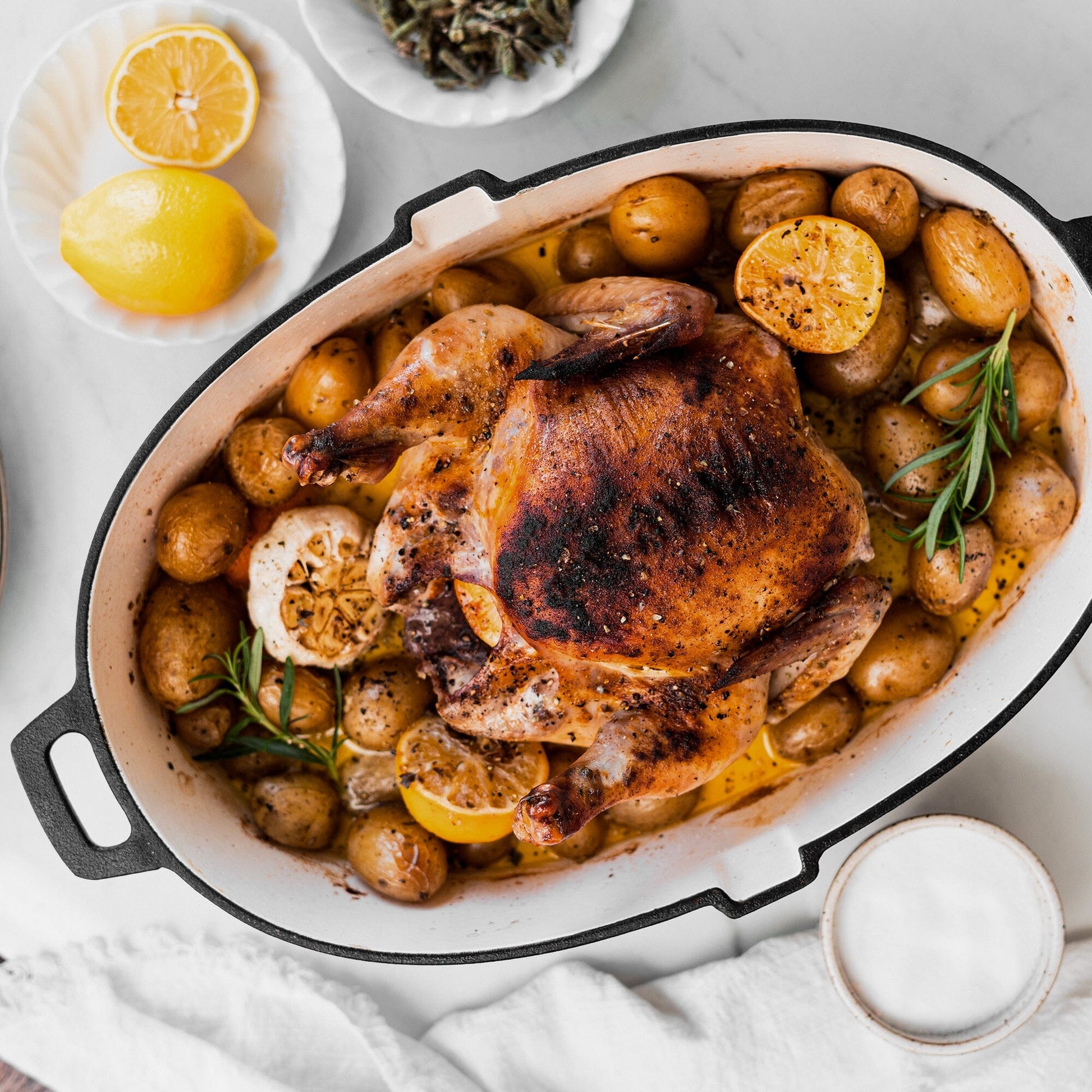 Enamel Lined Cast Iron Roaster - Paranoid Ranch