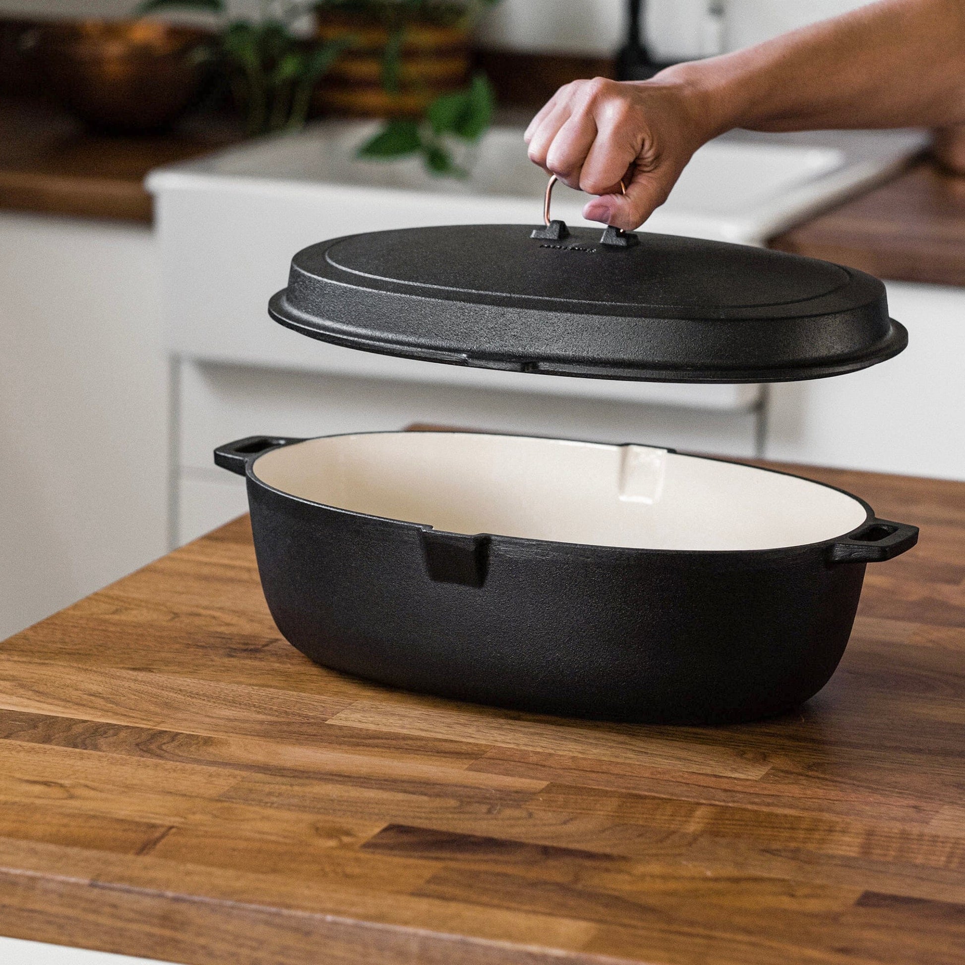 Enamel Lined Cast Iron Roaster - Paranoid Ranch