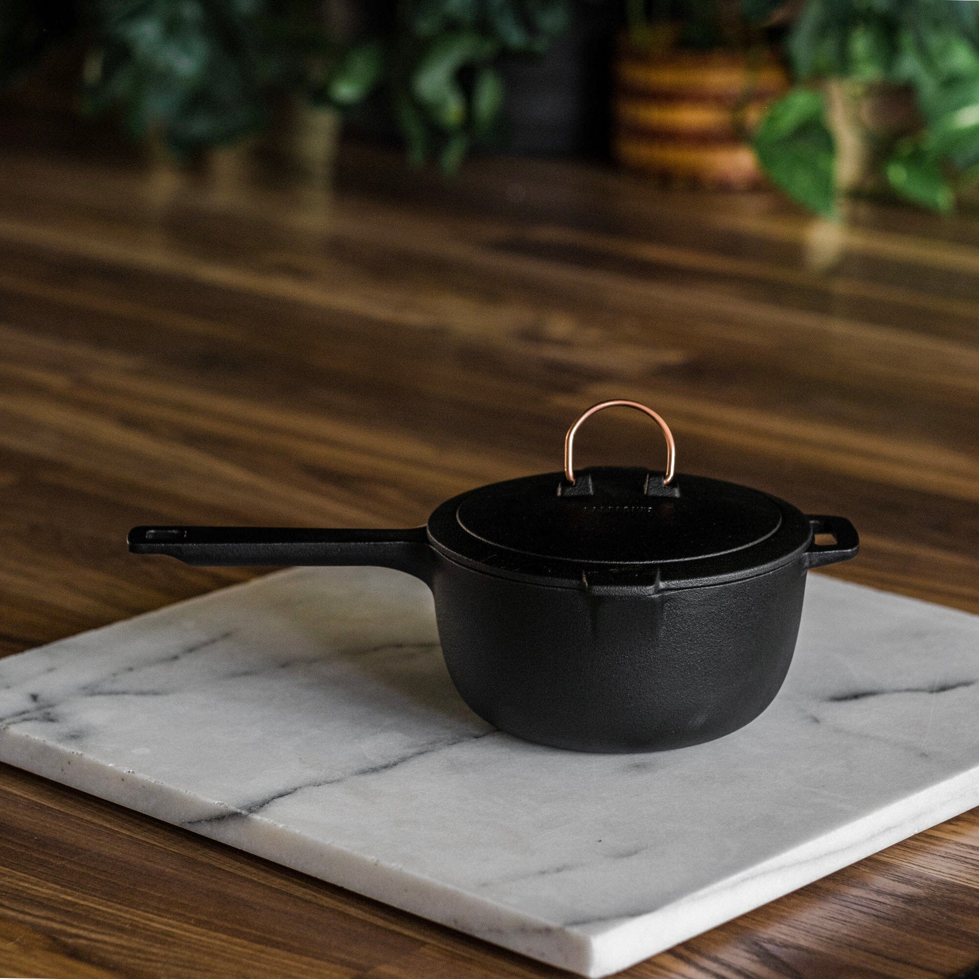 Enamel Lined Cast Iron Saucepan - Paranoid Ranch