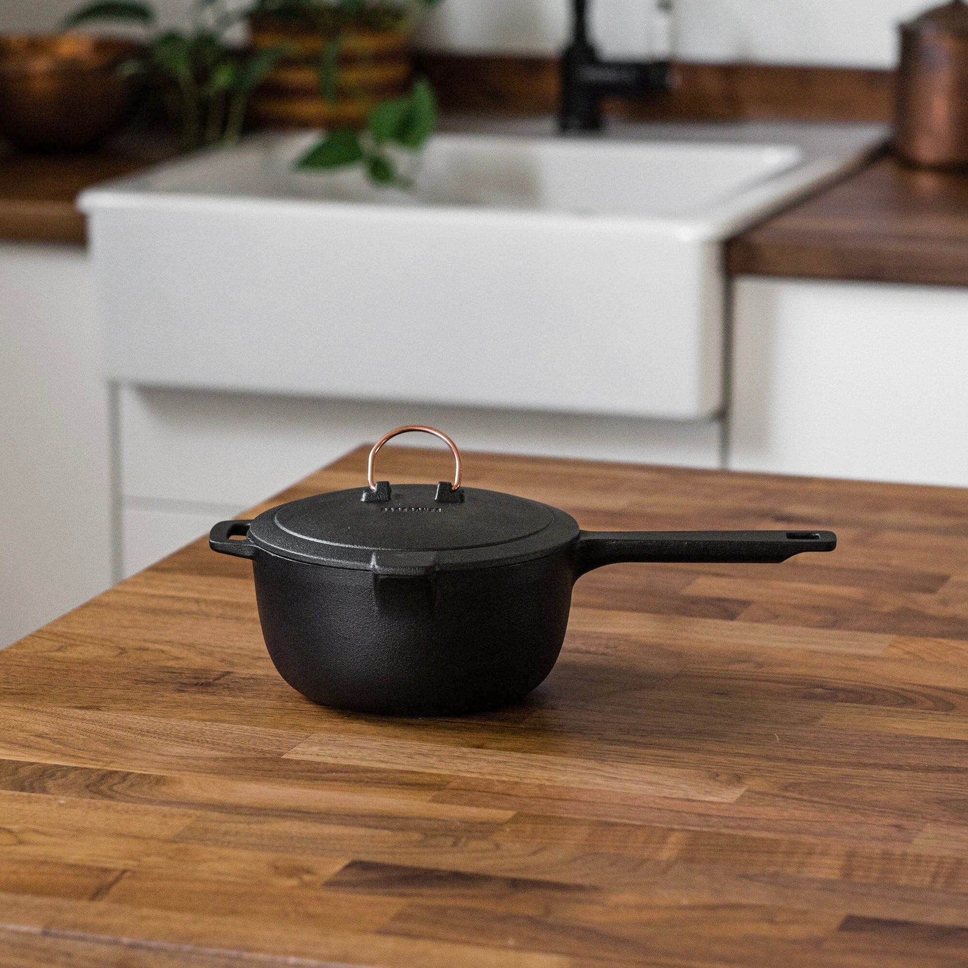 Enamel Lined Cast Iron Saucepan - Paranoid Ranch