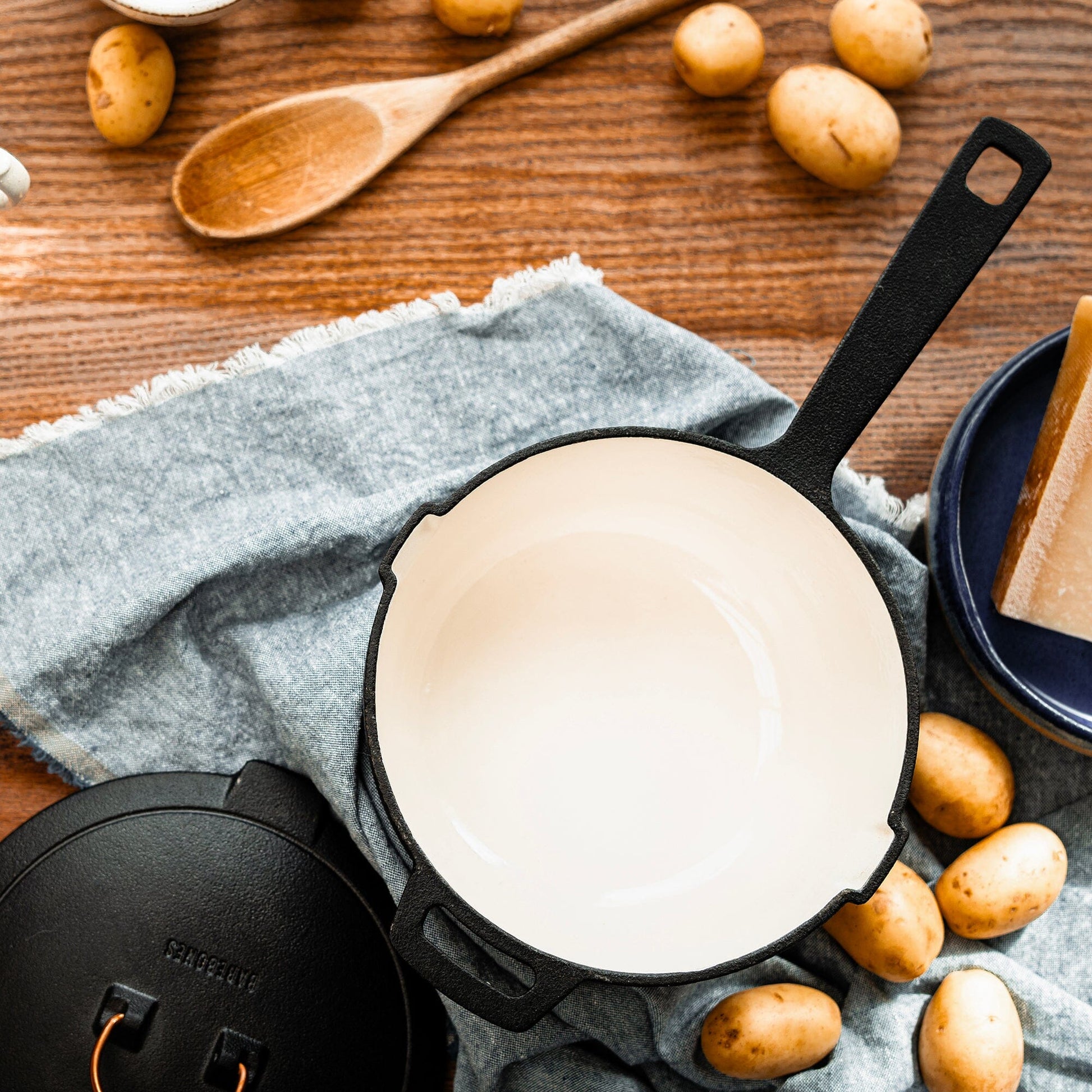 Enamel Lined Cast Iron Saucepan - Paranoid Ranch