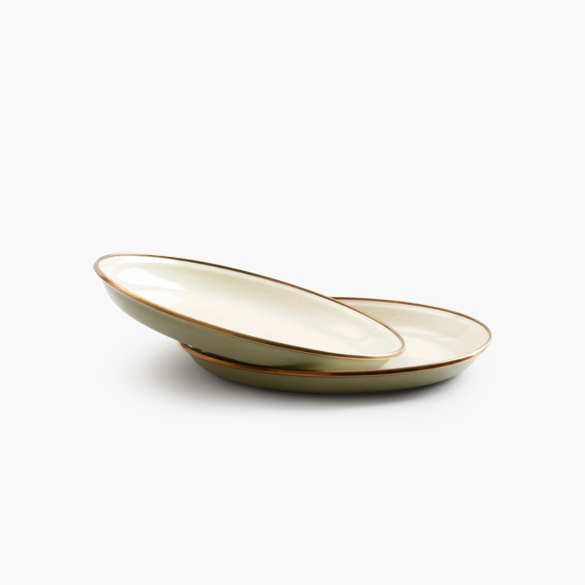 Enamelware 2 - Tone Dining Collection - Olive Drab - Paranoid Ranch