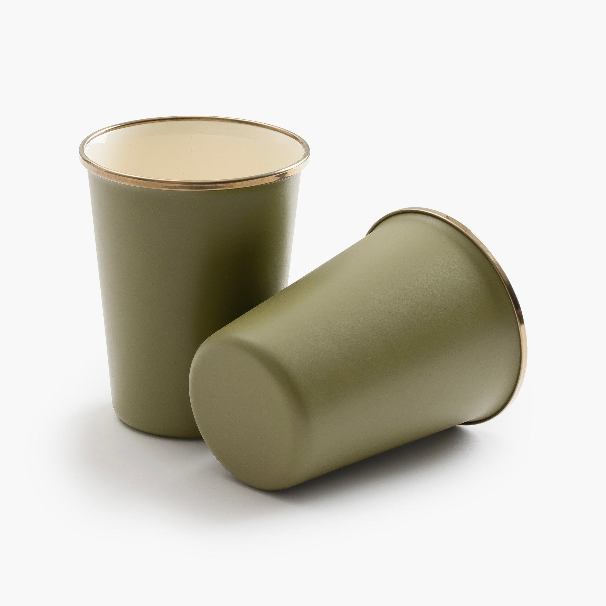Enamelware 2 - Tone Dining Collection - Olive Drab - Paranoid Ranch