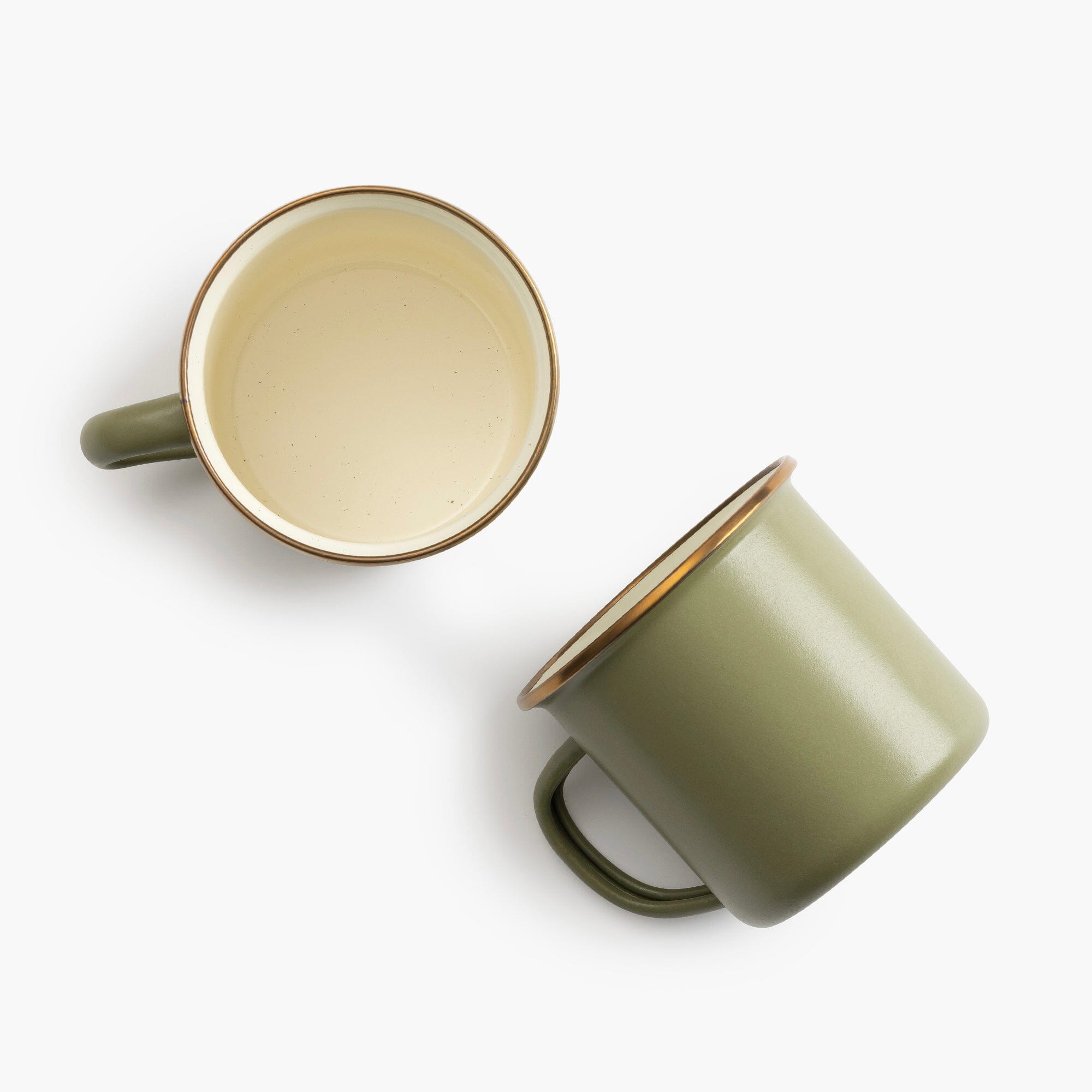 Enamelware 2 - Tone Dining Collection - Olive Drab - Paranoid Ranch