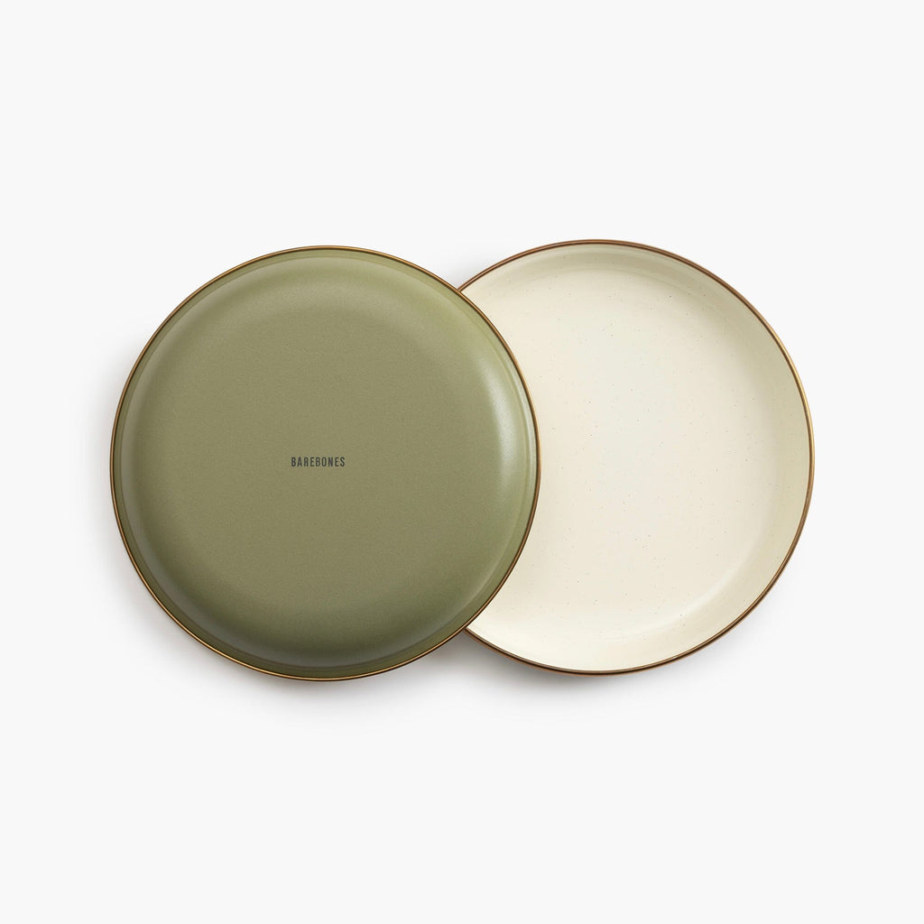 Enamelware 2 - Tone Dining Collection - Olive Drab - Paranoid Ranch