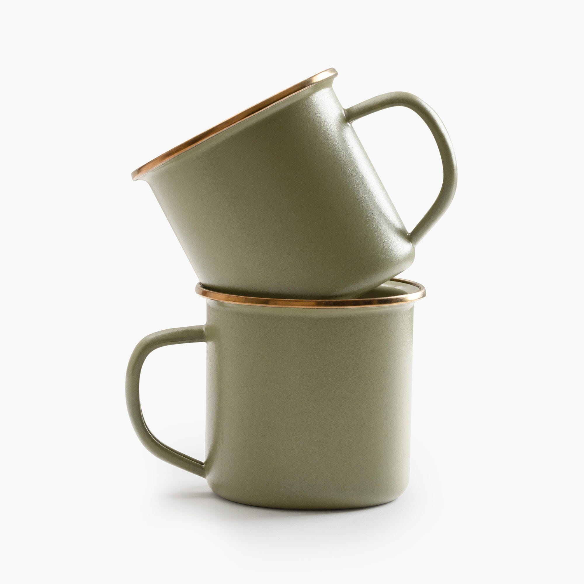 Enamelware 2 - Tone Dining Collection - Olive Drab - Paranoid Ranch