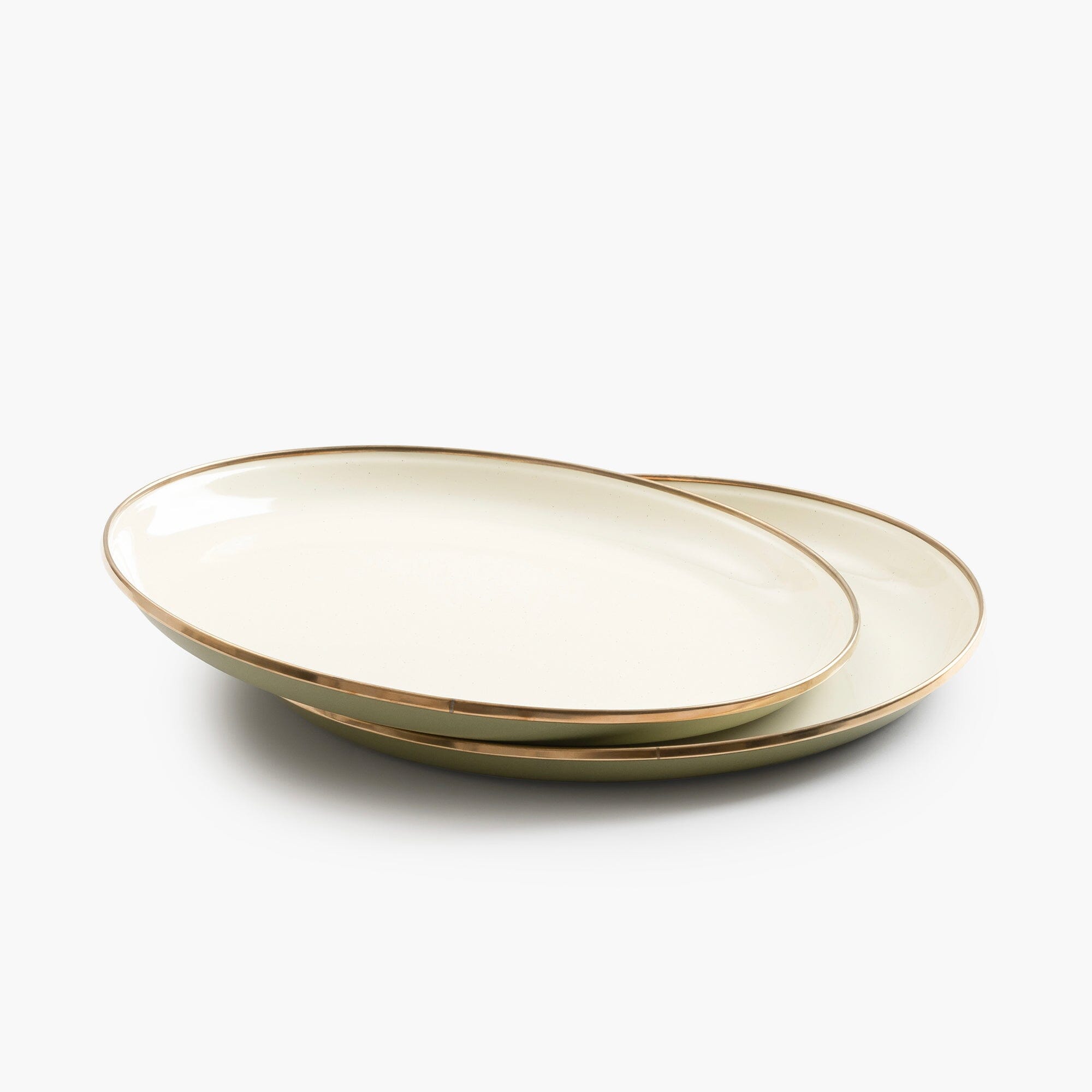 Enamelware 2 - Tone Dining Collection - Olive Drab - Paranoid Ranch