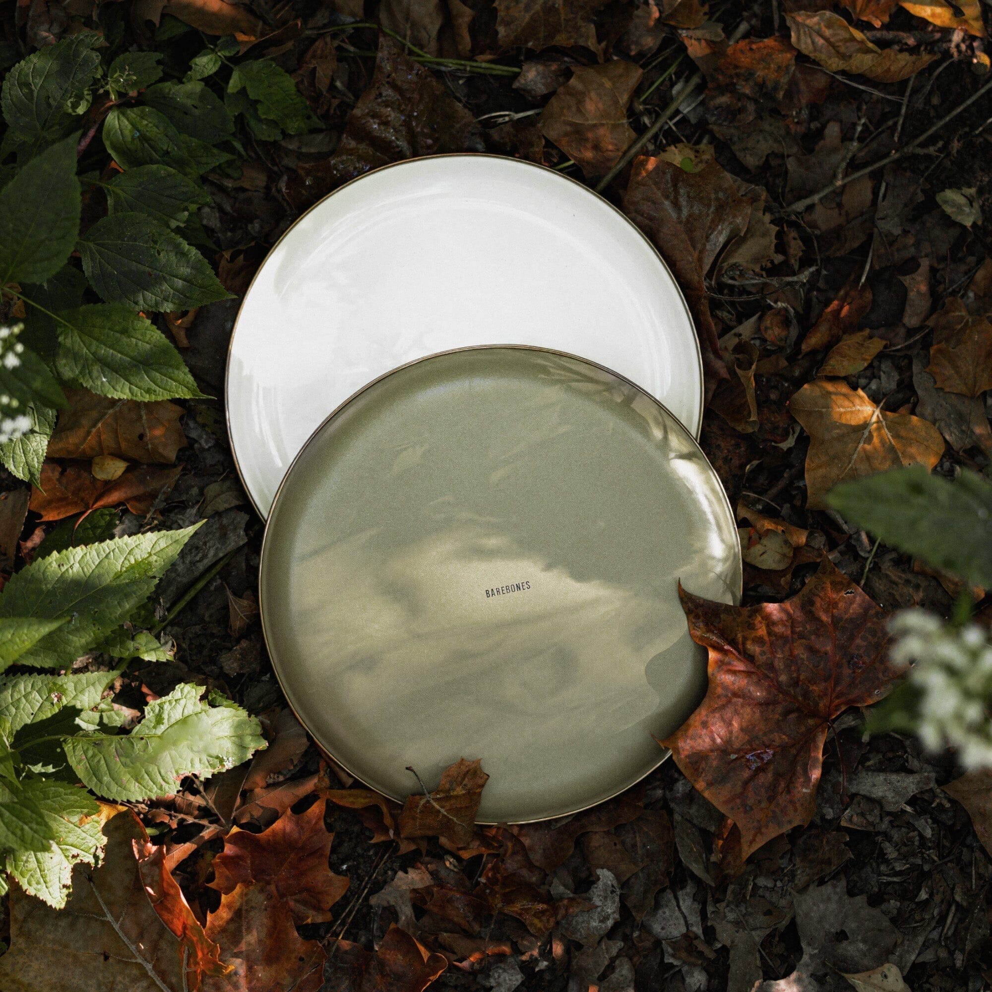 Enamelware 2 - Tone Dining Collection - Olive Drab - Paranoid Ranch