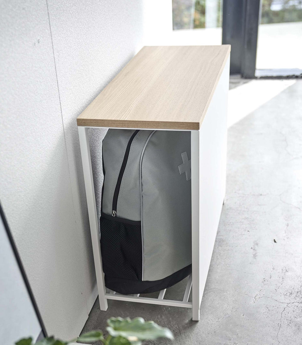 Entryway Storage Organizer & Bench (18" H) - Steel + Wood - Paranoid Ranch