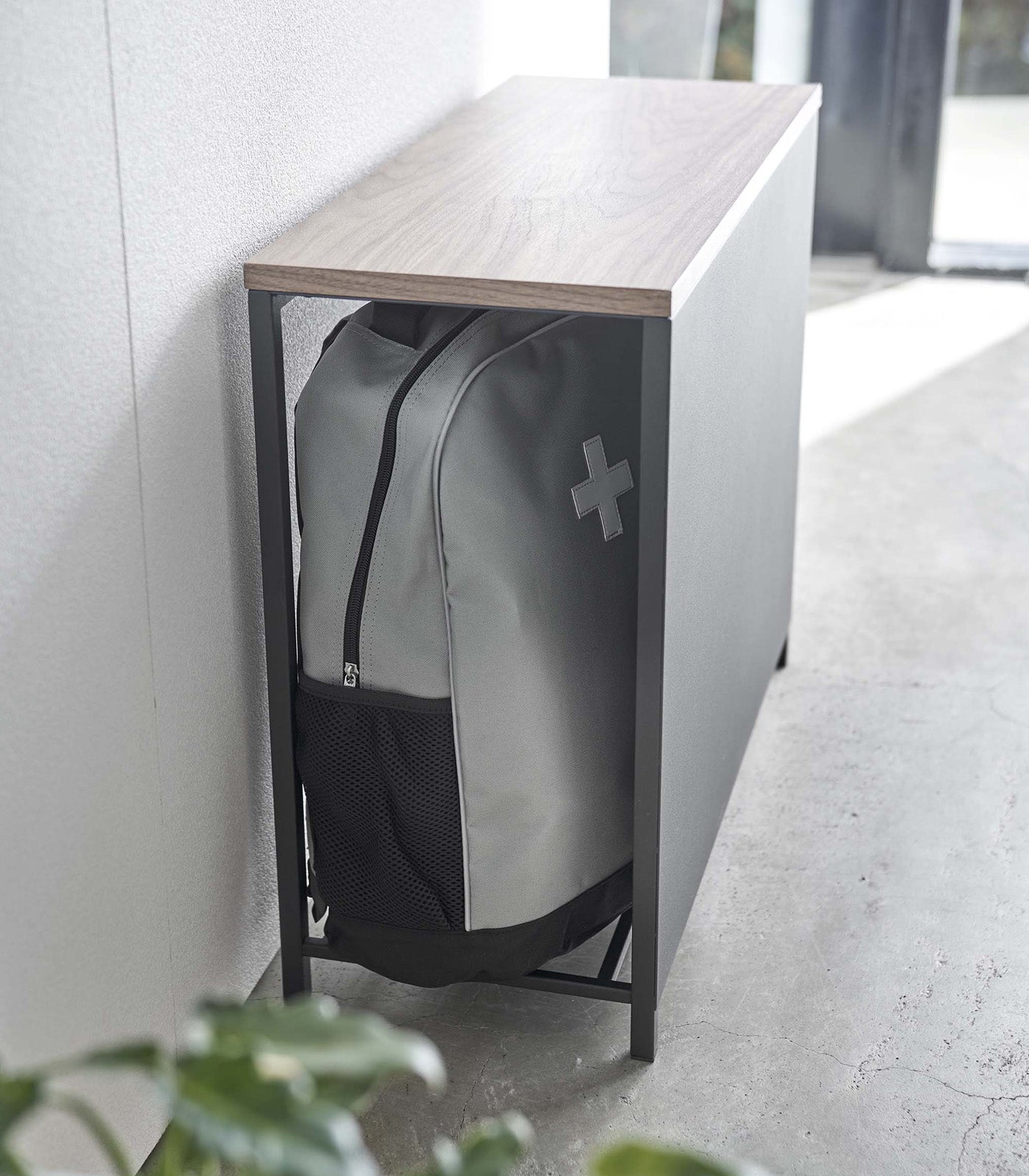 Entryway Storage Organizer & Bench (18" H) - Steel + Wood - Paranoid Ranch