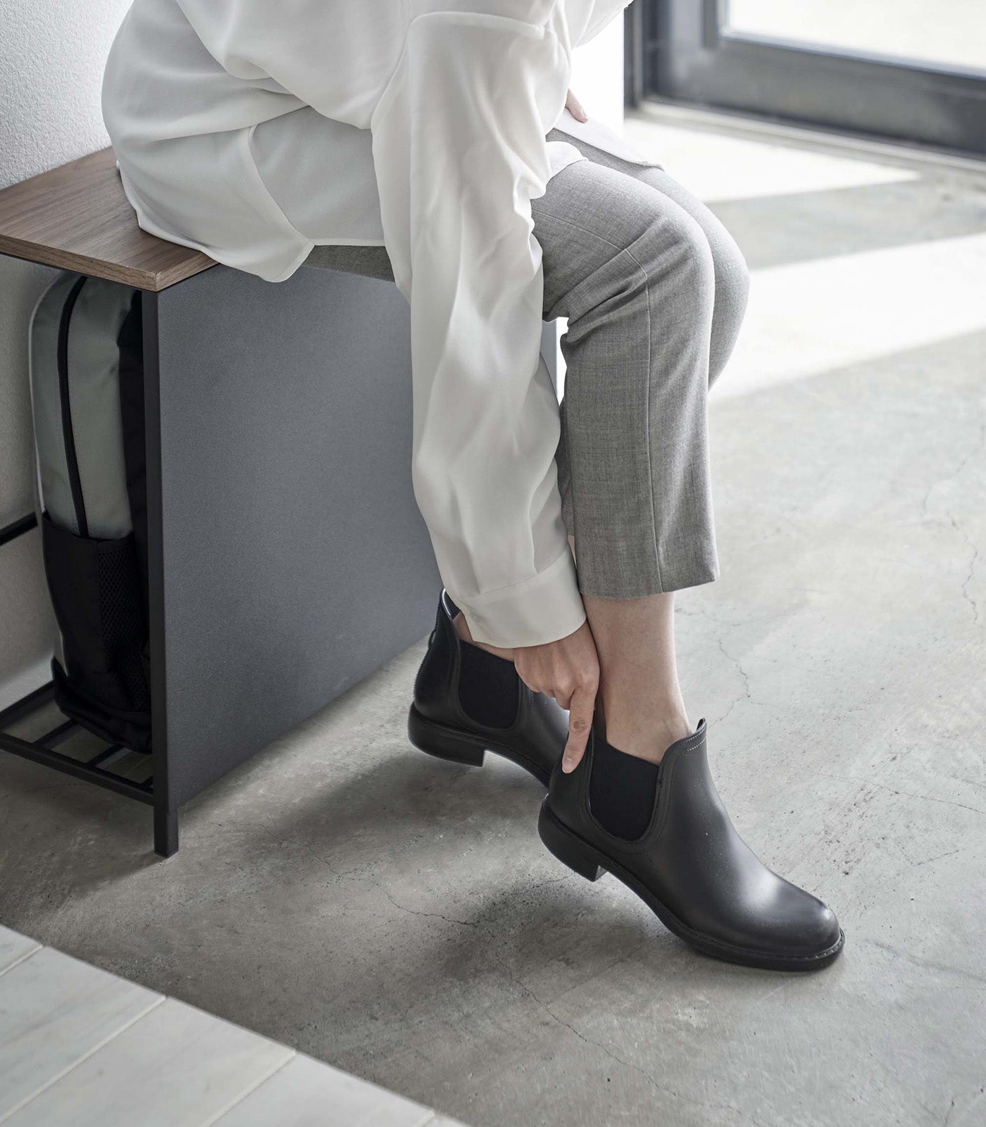 Entryway Storage Organizer & Bench (18" H) - Steel + Wood - Paranoid Ranch