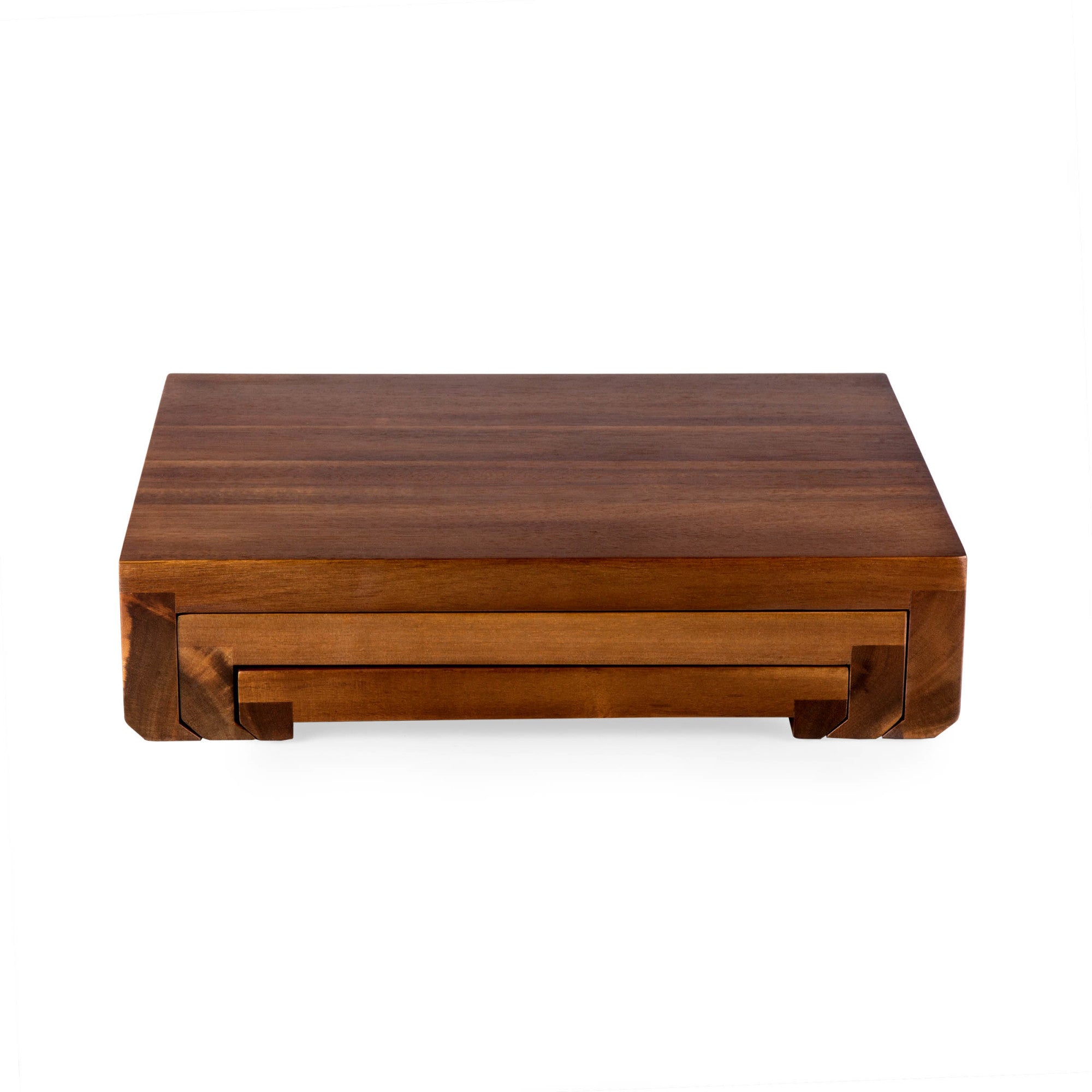 Etage Set Of 3 Acacia Serving Pedestals - Paranoid Ranch