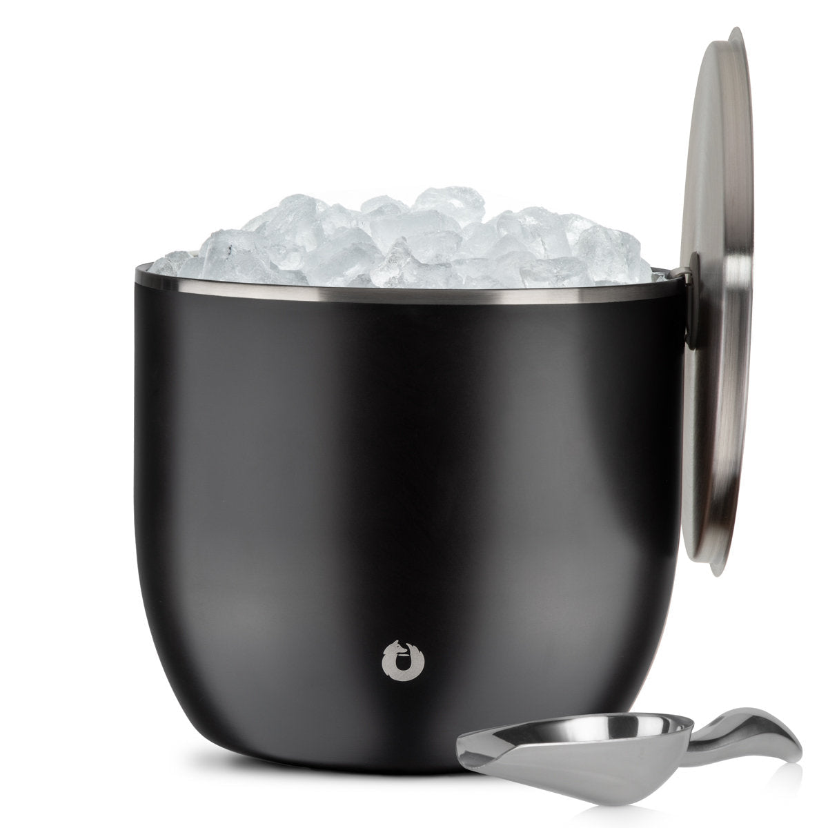 Extra Large Ice Bucket with Lid and Ice Scoop, Black - Paranoid Ranch