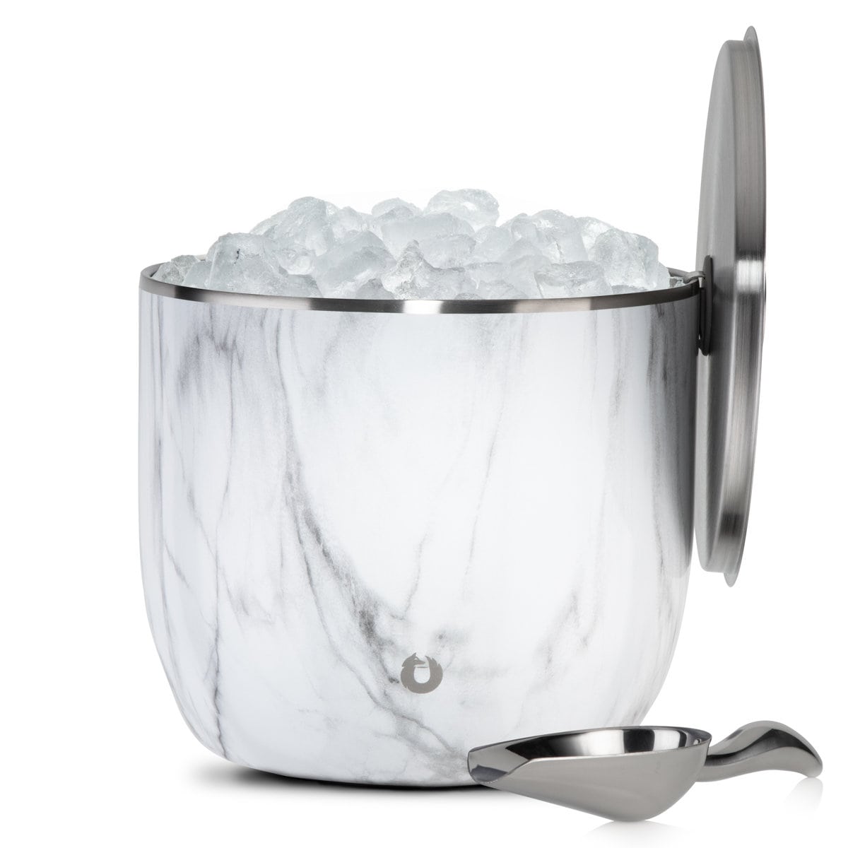 Extra Large Ice Bucket with Lid and Ice Scoop, Marble - Paranoid Ranch