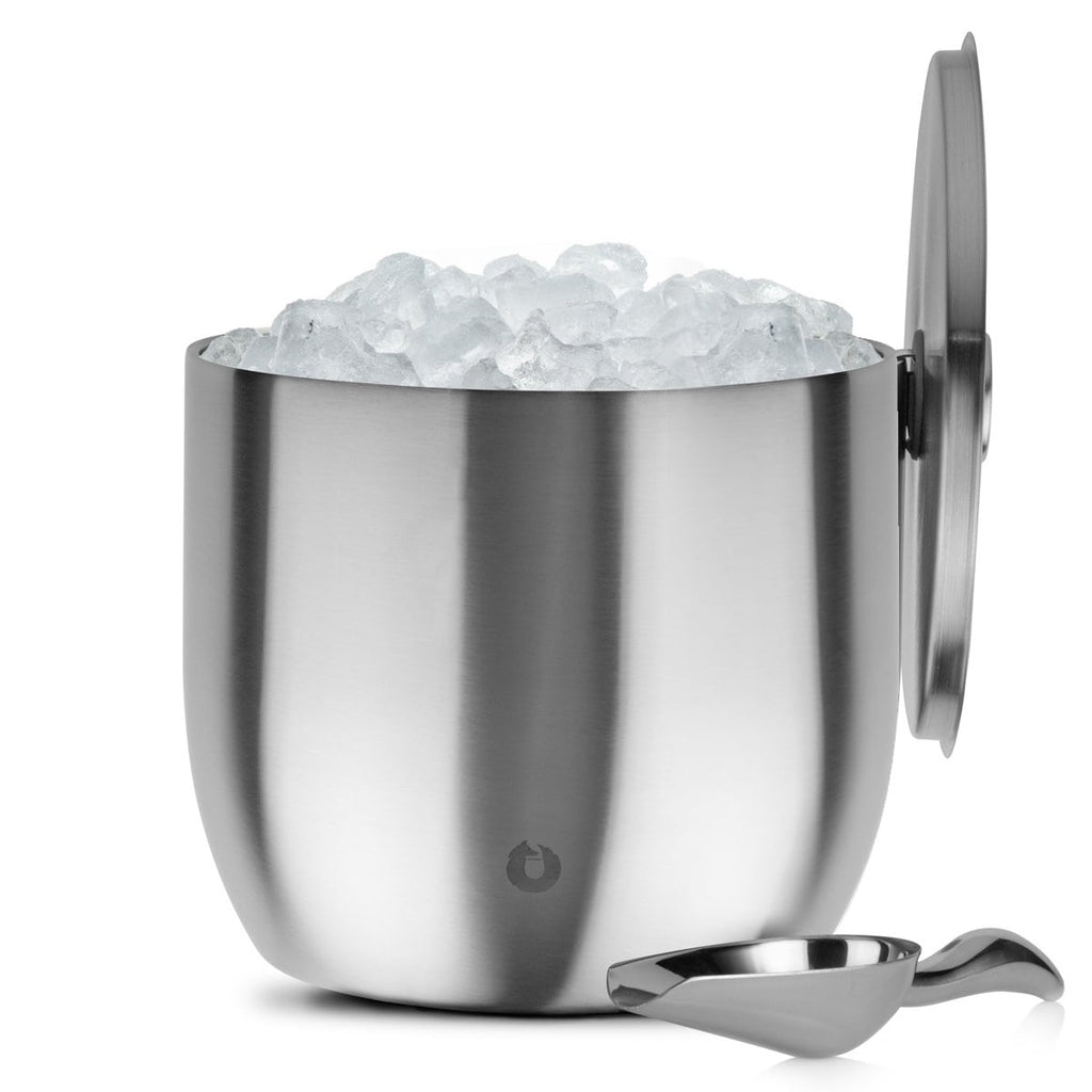 Extra Large Ice Bucket with Lid and Ice Scoop, Steel - Paranoid Ranch