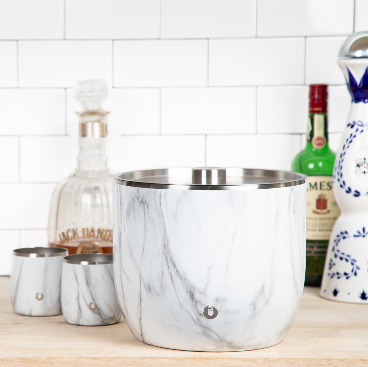Extra Large Ice Bucket with Lid and Ice Scoop, Steel - Paranoid Ranch