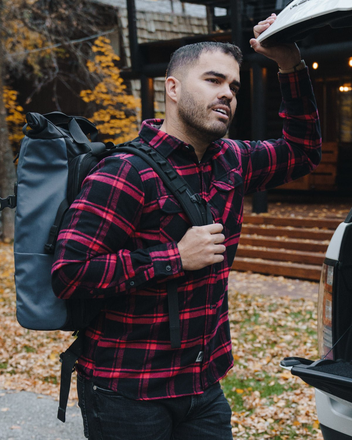 Field Grand Flannel, Huntsman Plaid in Black - Paranoid Ranch