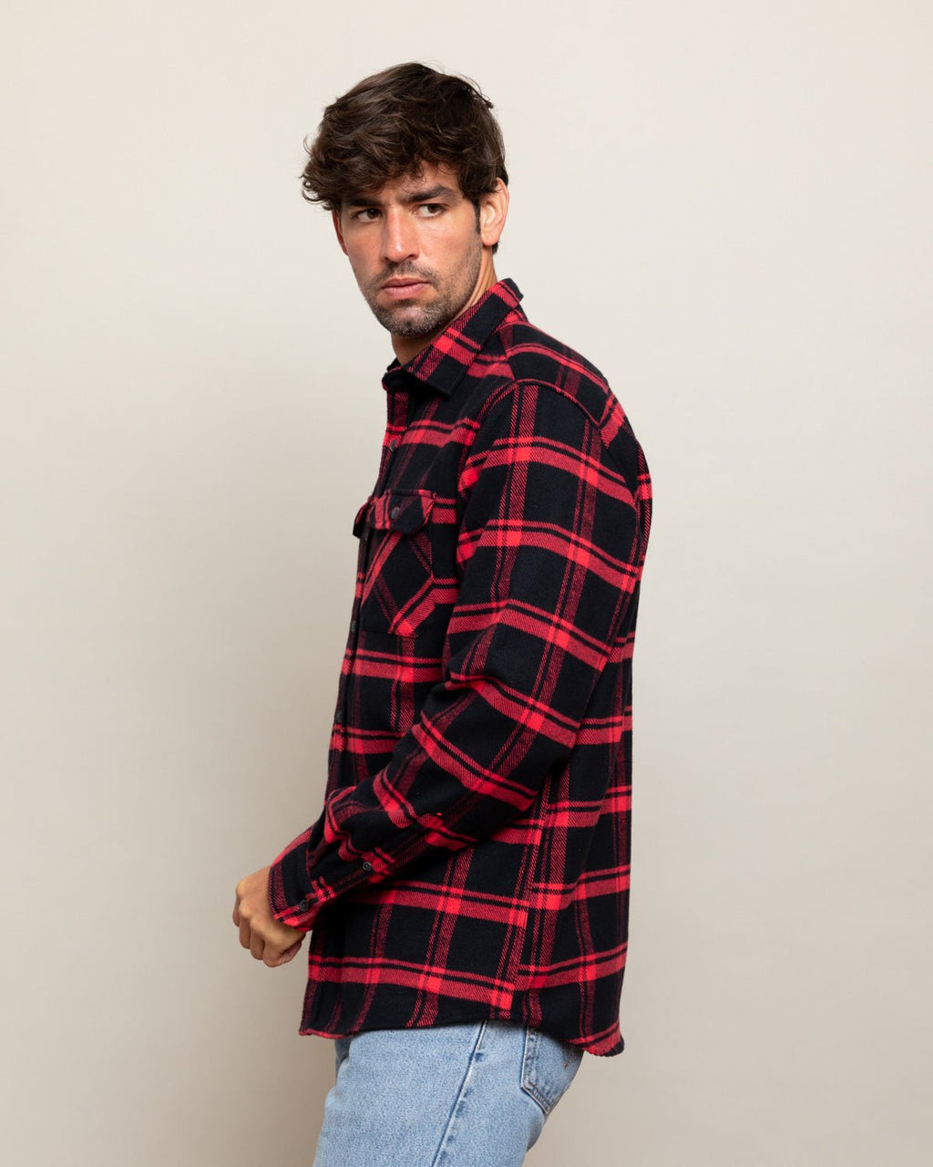 Field Grand Flannel, Huntsman Plaid in Black - Paranoid Ranch