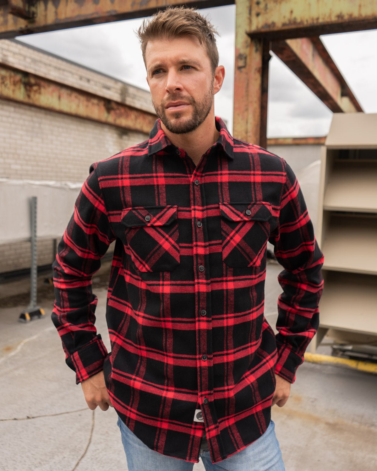 Field Grand Flannel, Huntsman Plaid in Black - Paranoid Ranch