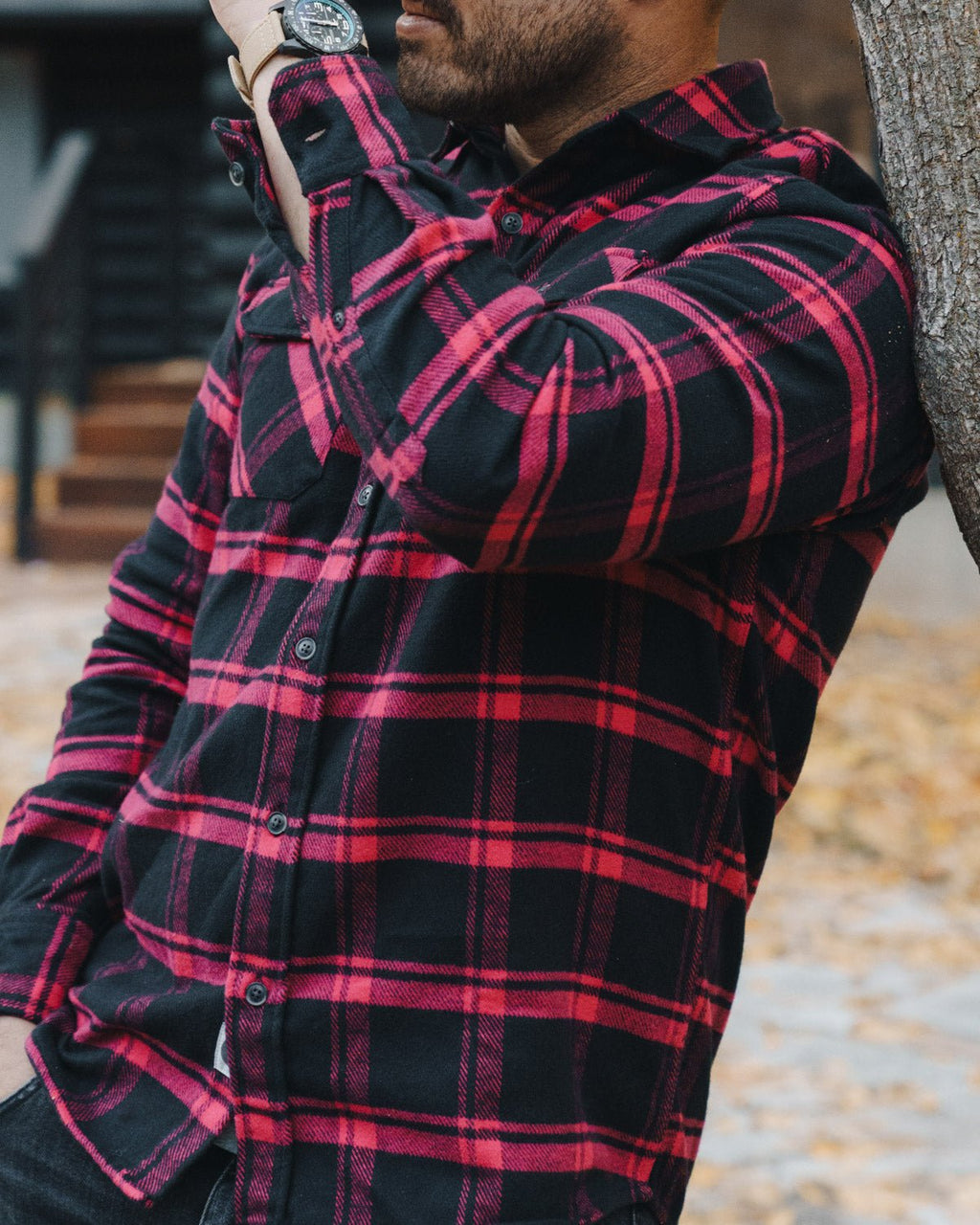 Field Grand Flannel, Huntsman Plaid in Black - Paranoid Ranch