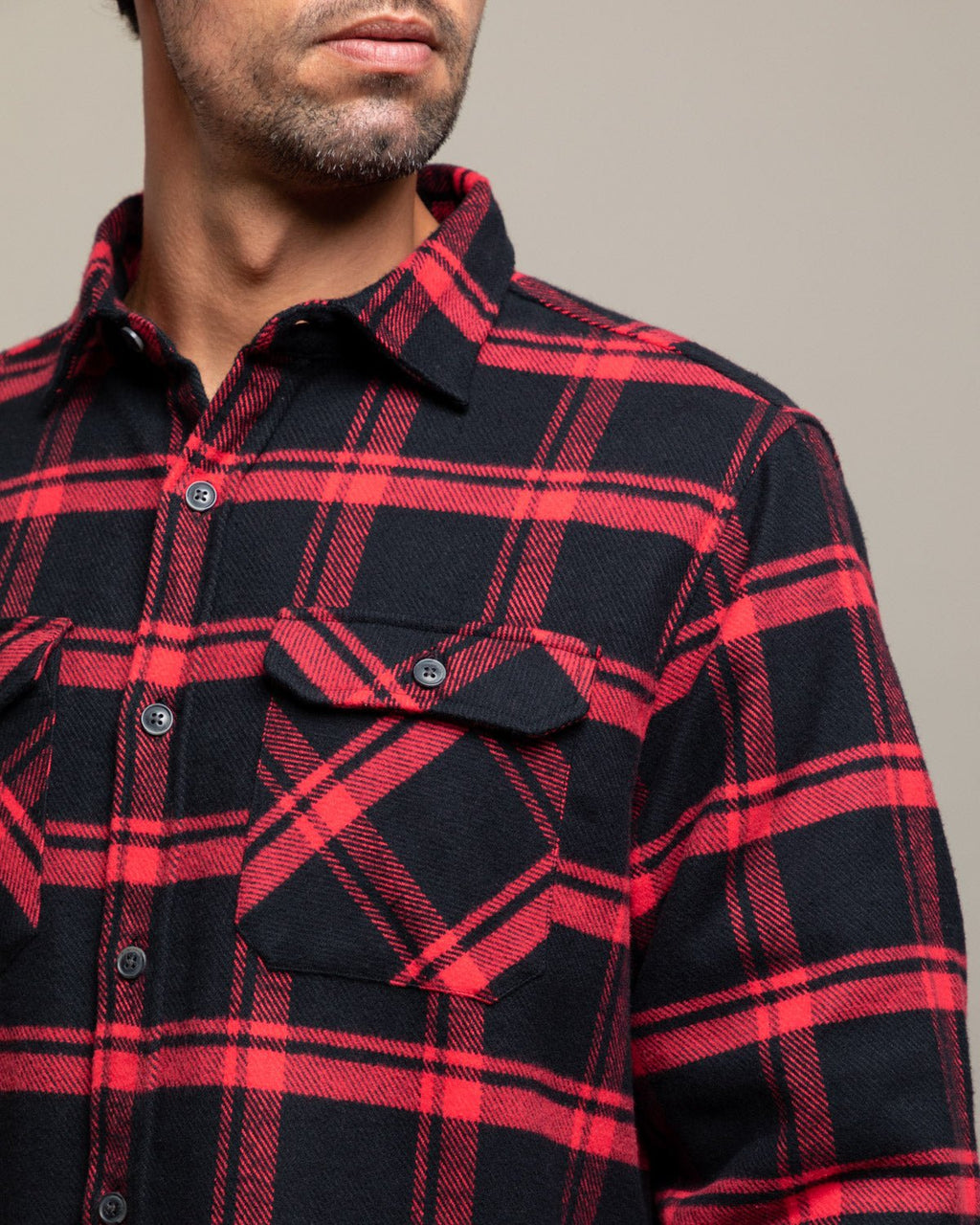 Field Grand Flannel, Huntsman Plaid in Black - Paranoid Ranch