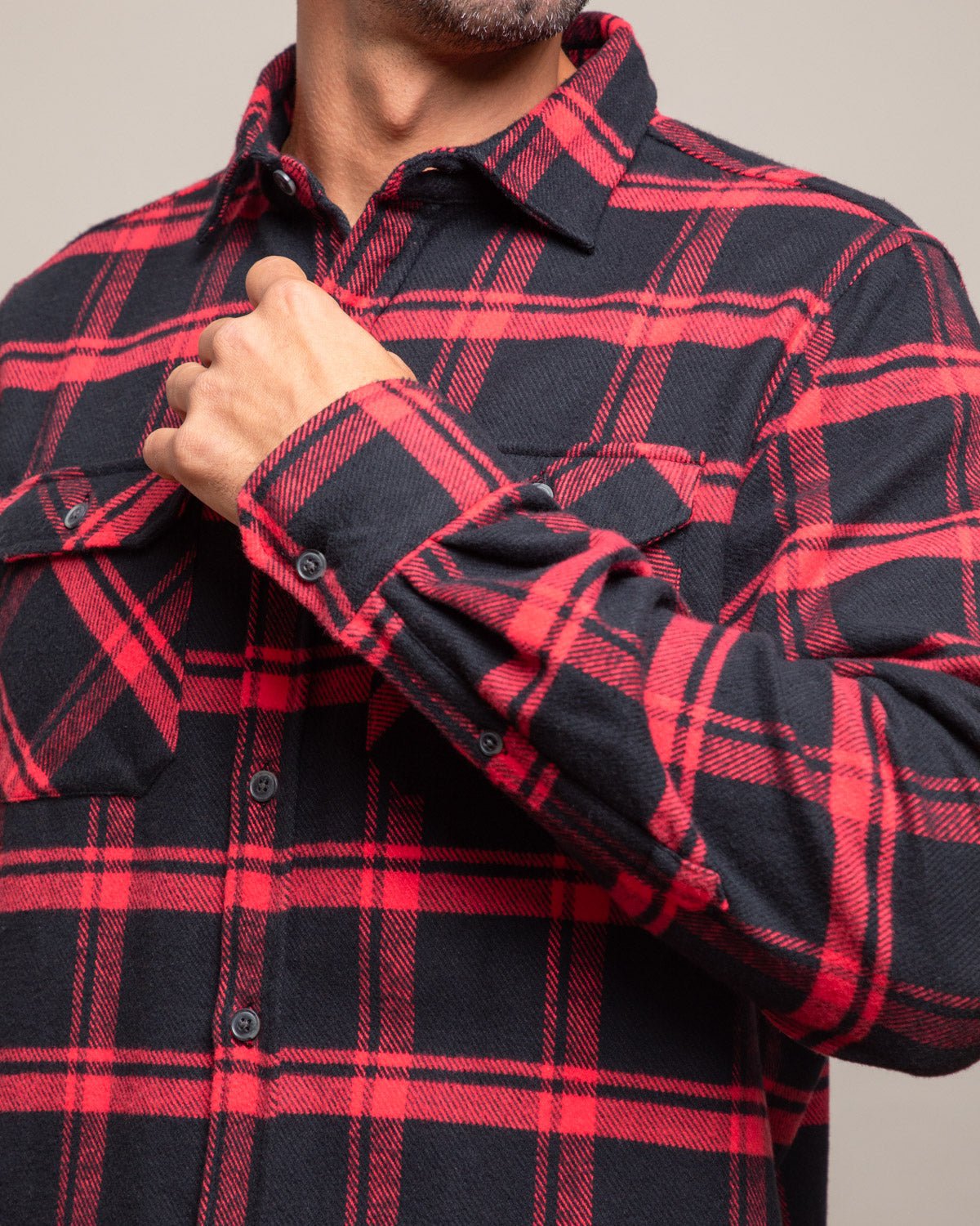 Field Grand Flannel, Huntsman Plaid in Black - Paranoid Ranch