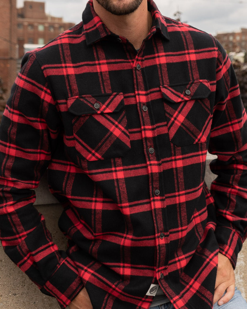 Field Grand Flannel, Huntsman Plaid in Black - Paranoid Ranch