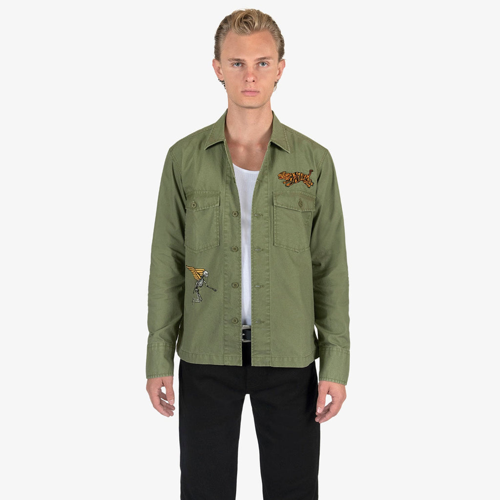 Flying Tiger – Vintage - Inspired Embroidered Shirt - Paranoid Ranch