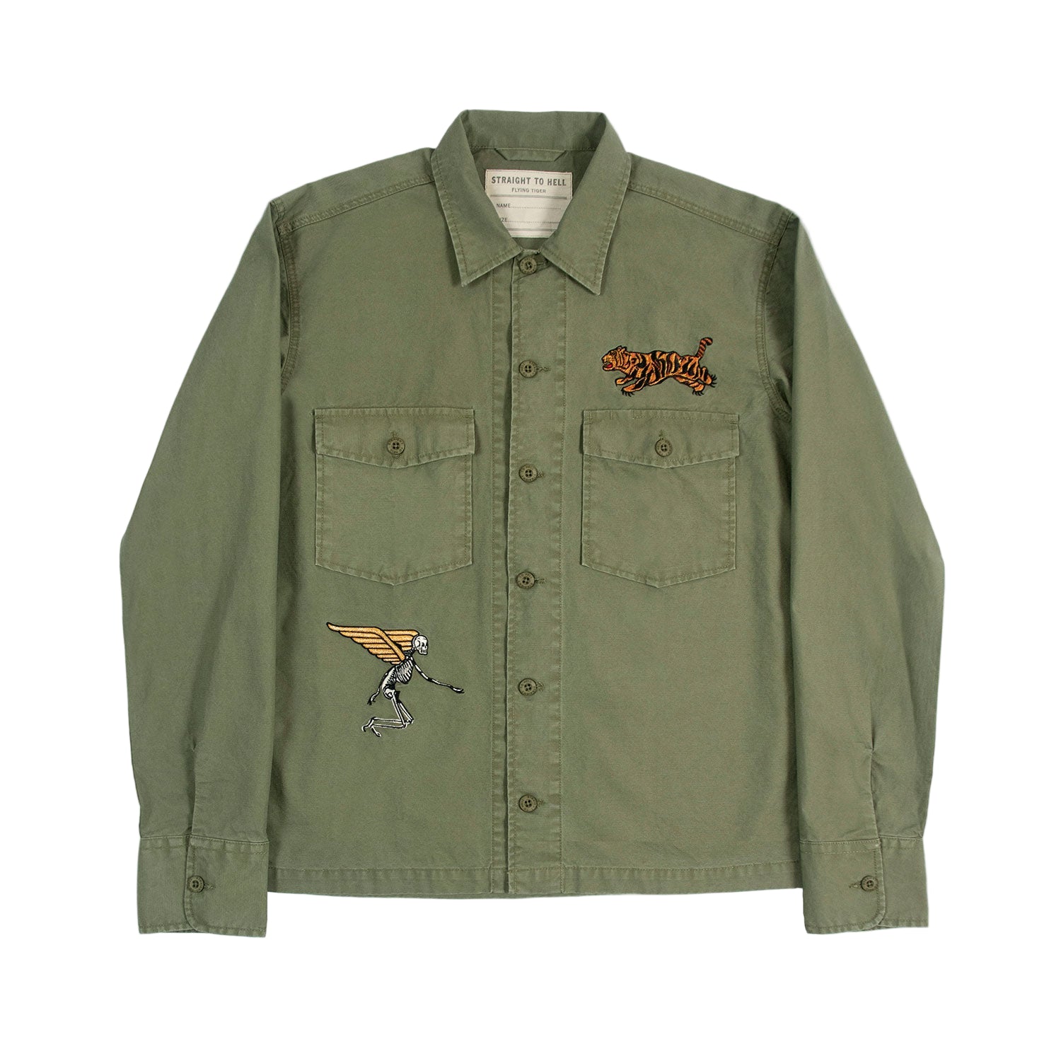 Flying Tiger – Vintage - Inspired Embroidered Shirt - Paranoid Ranch