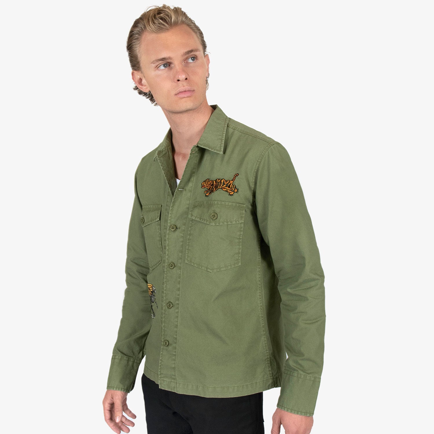 Flying Tiger – Vintage - Inspired Embroidered Shirt - Paranoid Ranch