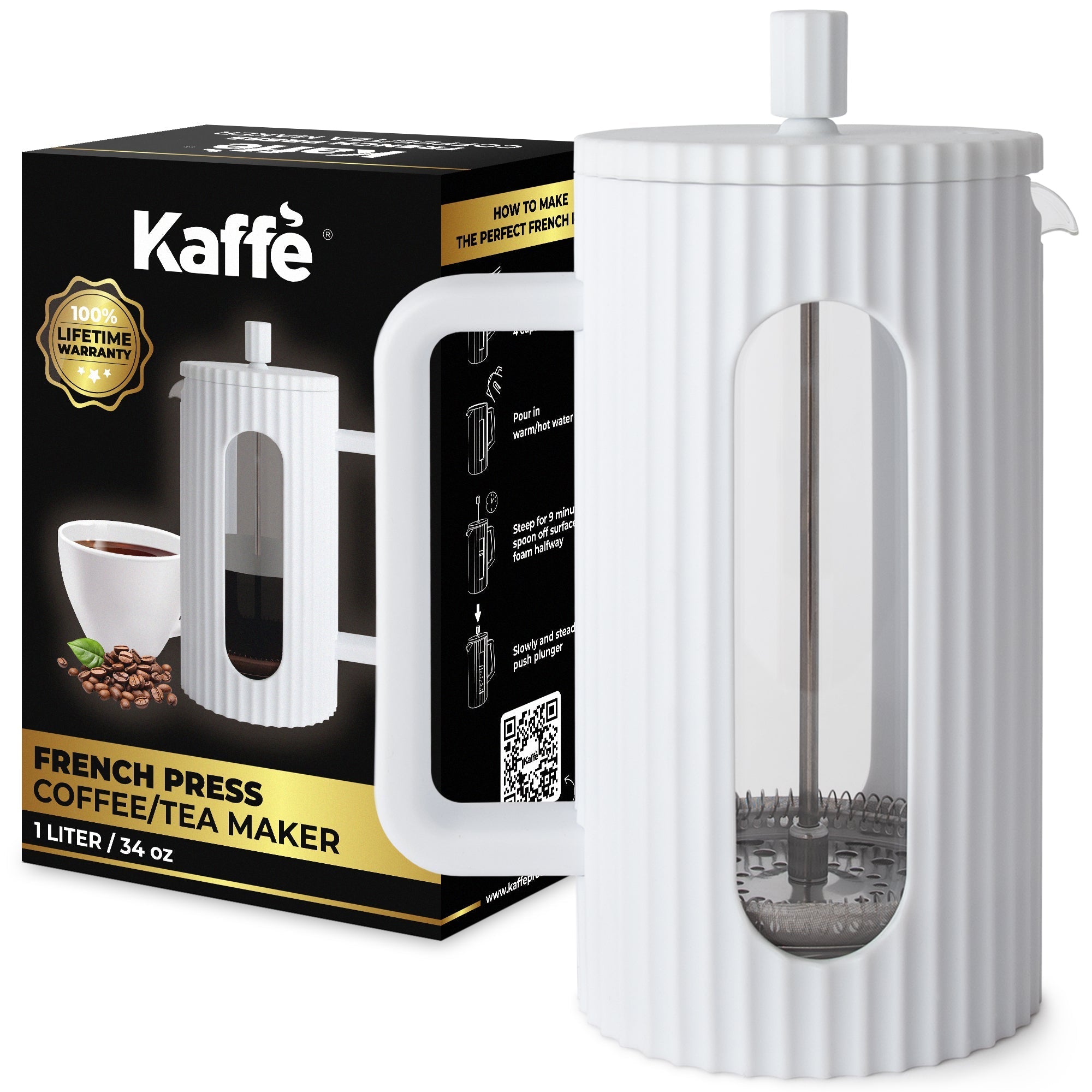 Glass French Press (800ml), KF1114 - Paranoid Ranch
