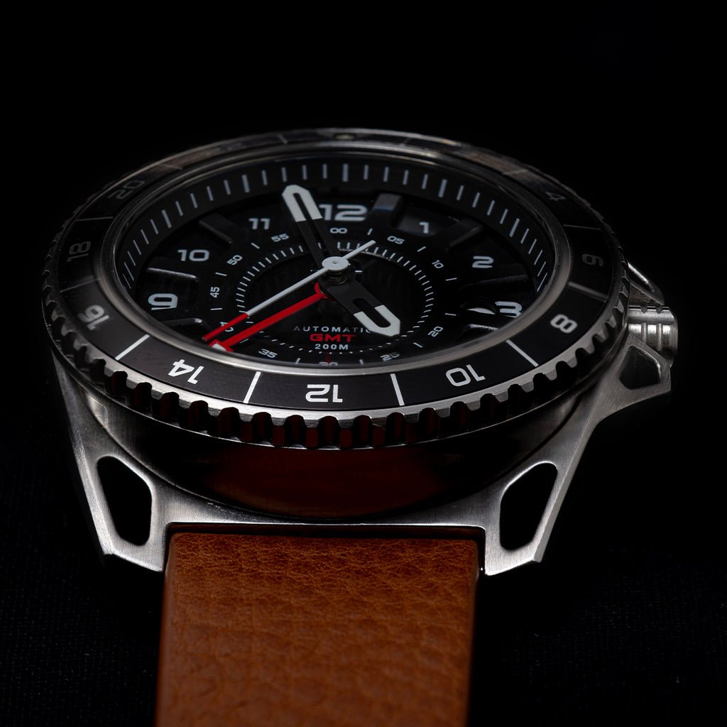 GMT - 01 - Automatic GMT Watch with Italian Leather Strap - Paranoid Ranch