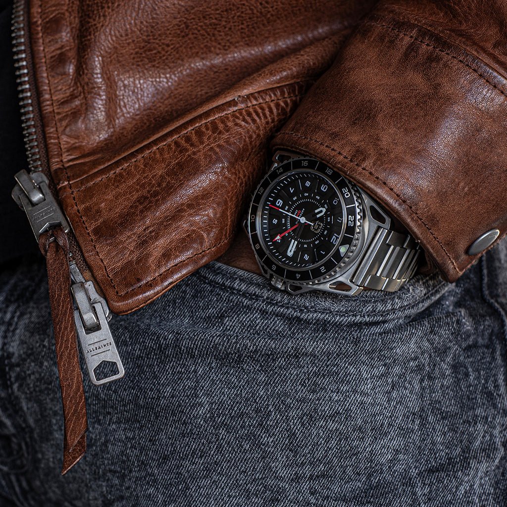 GMT-01 - Automatic GMT Watch with Metal Bracelet - Paranoid Ranch