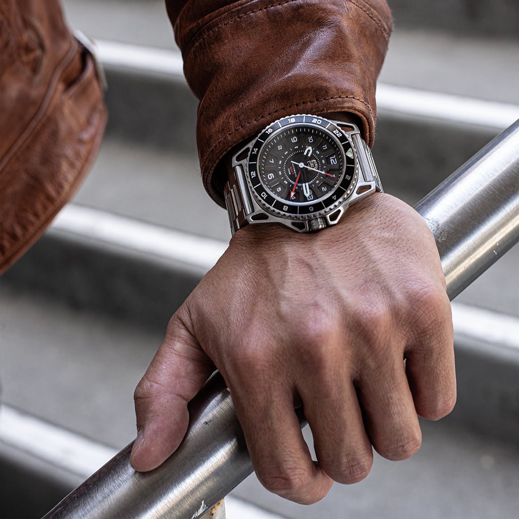 GMT-01 - Automatic GMT Watch with Metal Bracelet - Paranoid Ranch