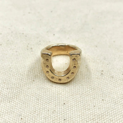 Gold Horseshoe Ring - Paranoid Ranch