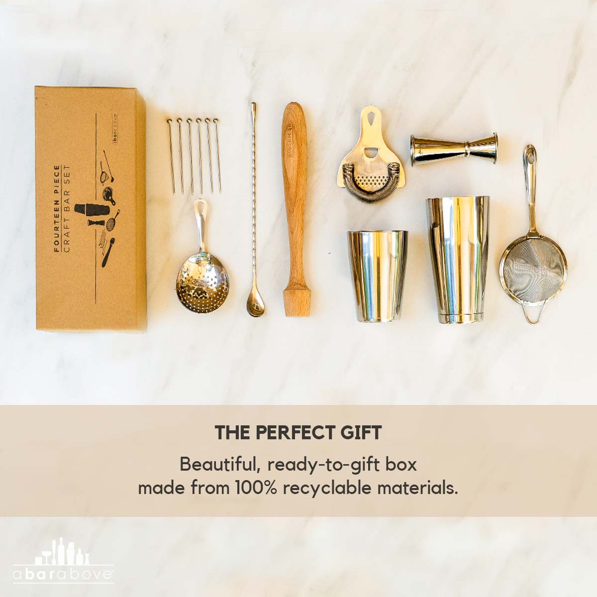 Gold Mixologist Bar Set (14 - Piece) - Paranoid Ranch