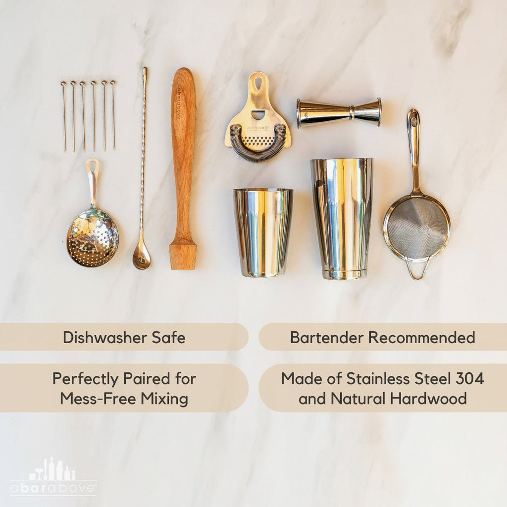 Gold Mixologist Bar Set (14 - Piece) - Paranoid Ranch