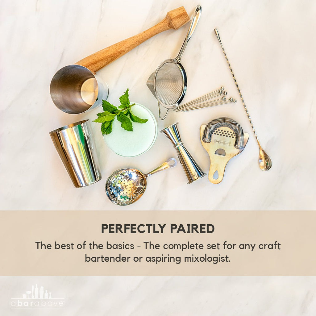 Gold Mixologist Bar Set (14 - Piece) - Paranoid Ranch