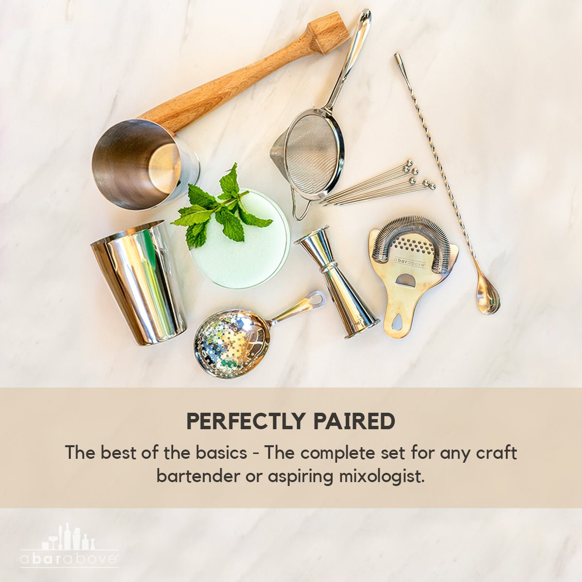 Gold Mixologist Bar Set (14 - Piece) - Paranoid Ranch