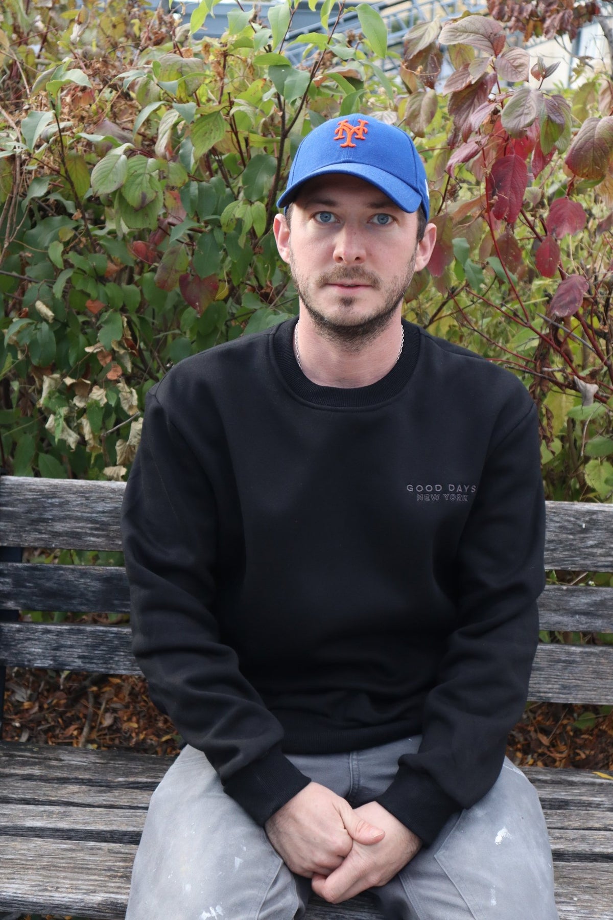 Good Days Tone On Tone Embroidered Crewneck - Black - Paranoid Ranch