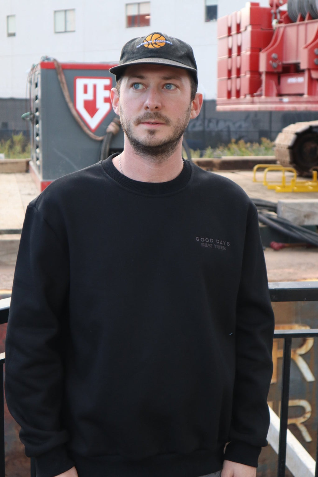 Good Days Tone On Tone Embroidered Crewneck - Black - Paranoid Ranch